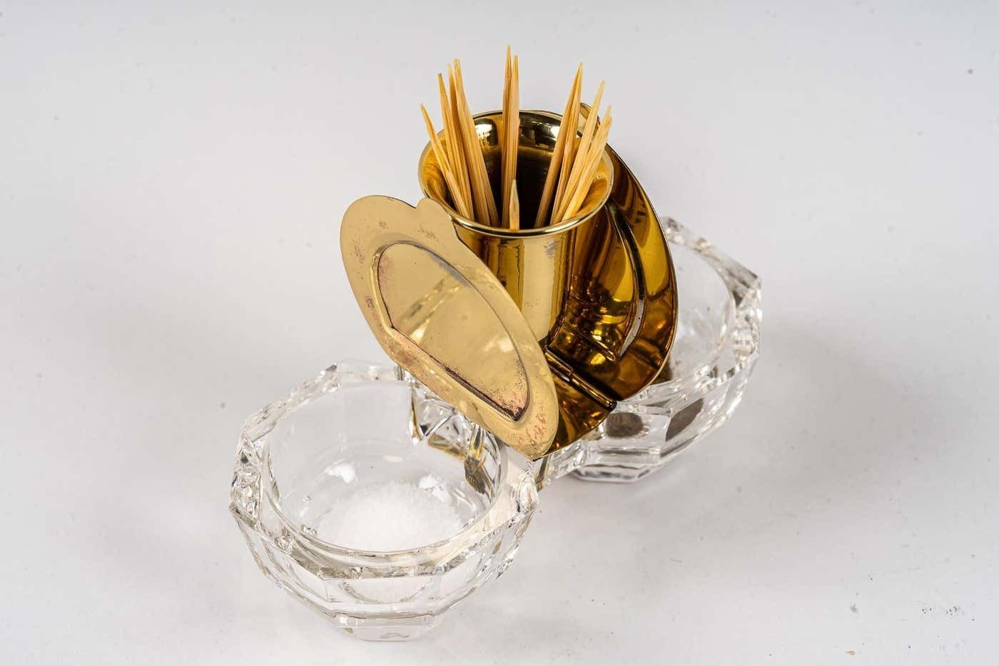 photo furniture Art Deco Salt And Pepper Cellars With Toothpick Holder Around 1920s