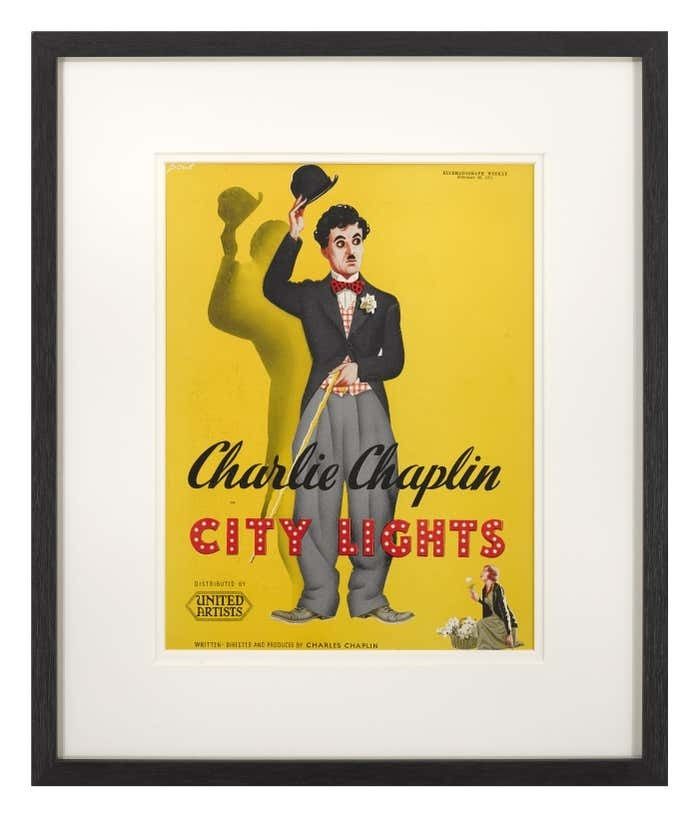 Original British Trade Advertisement For The 1931 Silent Charlie Chaplin photo for sale