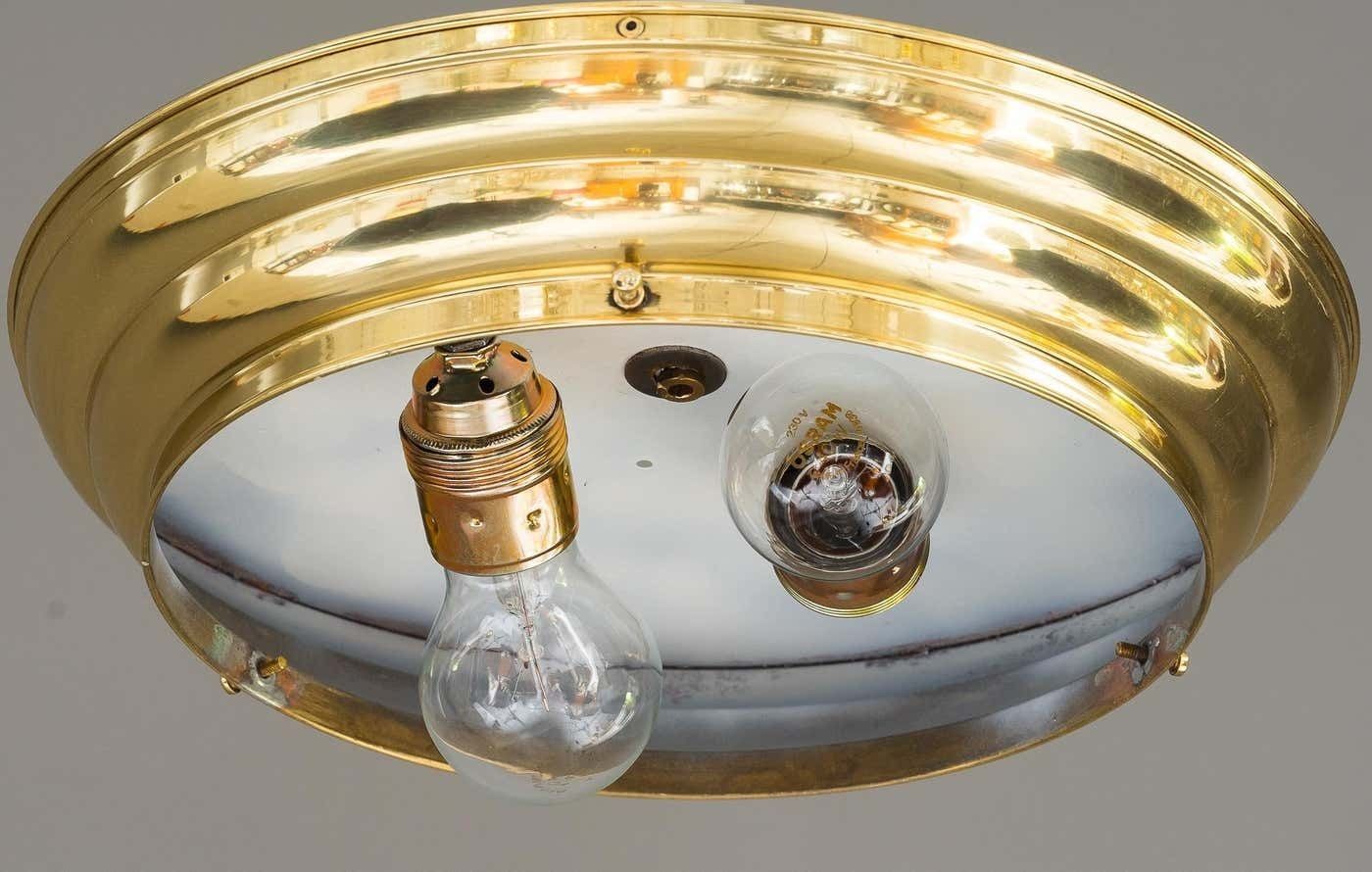 photo vinterior Art Deco Ceiling Lamp With Original Cut Glass Shade, Around 1920s