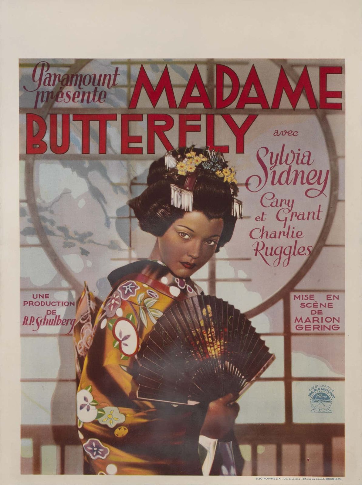 Original Belgian Film Poster Madame Butterfly photo for sale