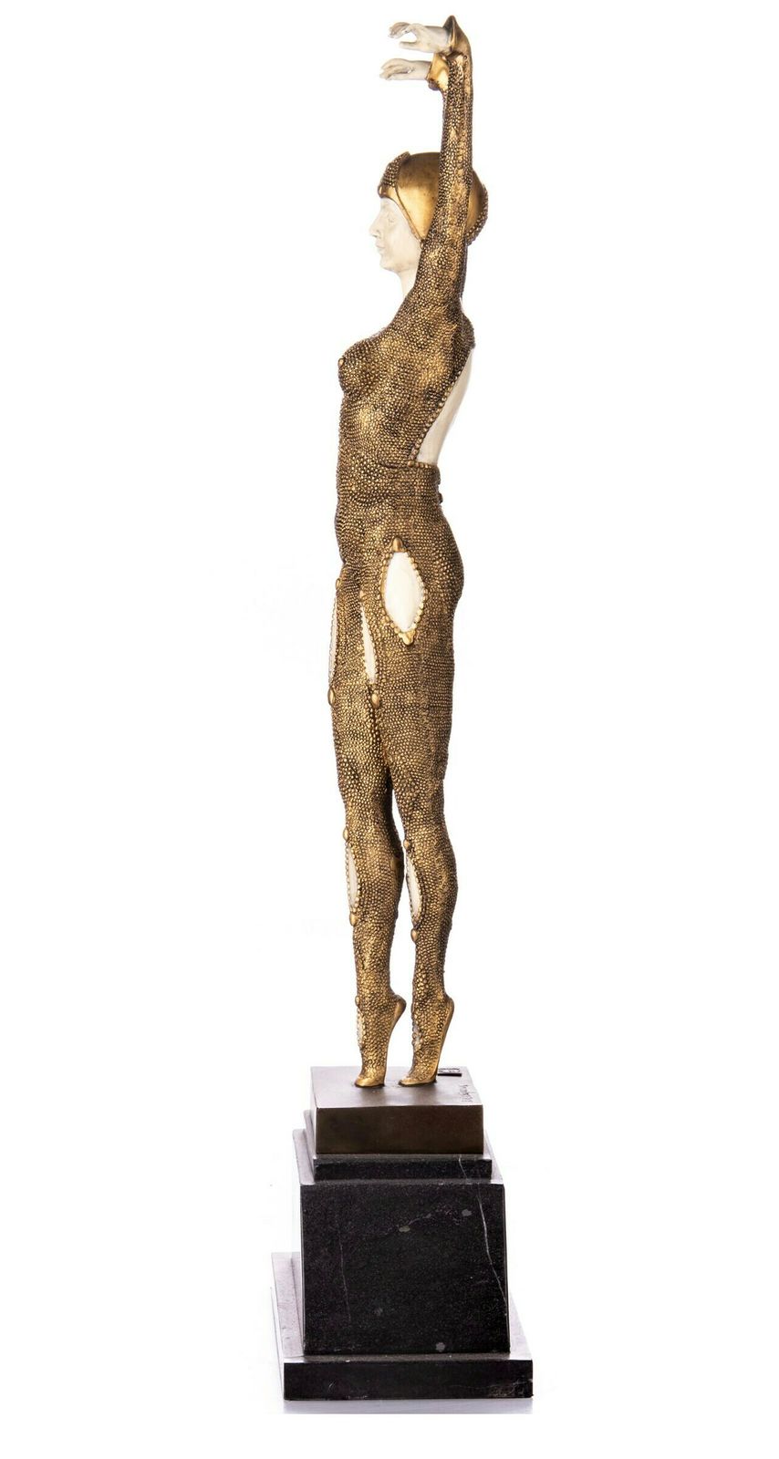 Art Deco Con Brio Dancer, Cabaret Dancer, Bronze Sculpture On Marble Base, Dancing Woman, Signed, Gift Idea photo furniture