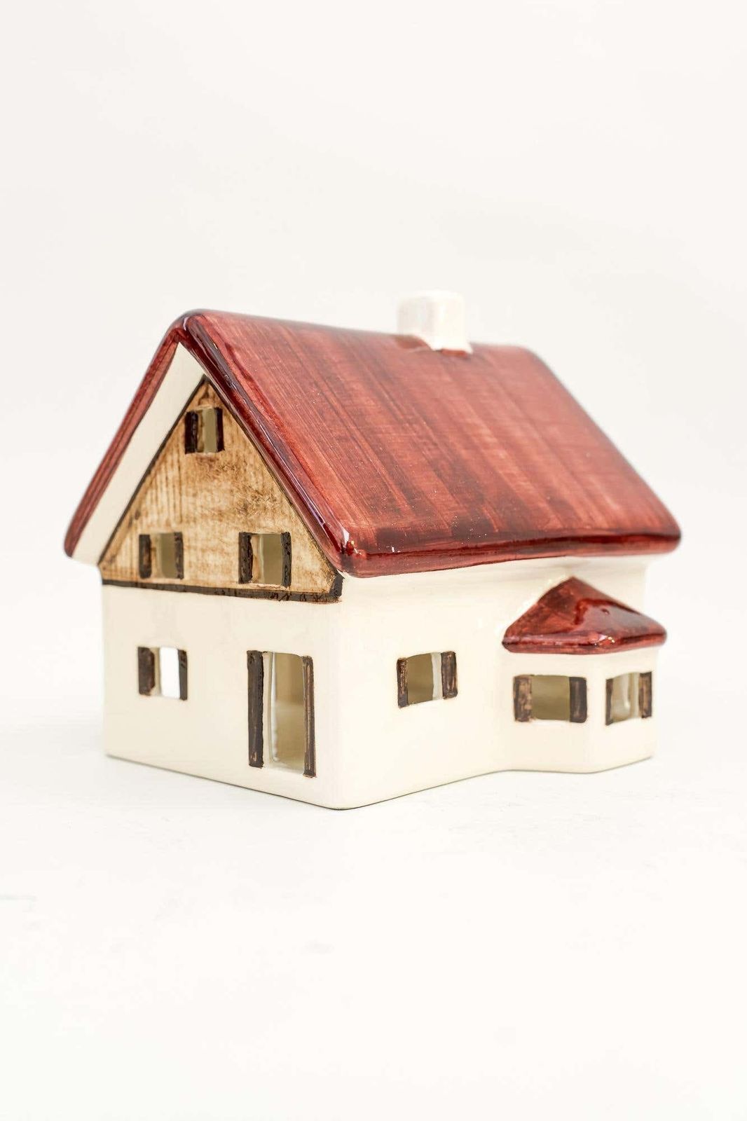 photo furniture Christmas Ceramic Houses For Candle Light Deco In Shape Of A Village Around 1970