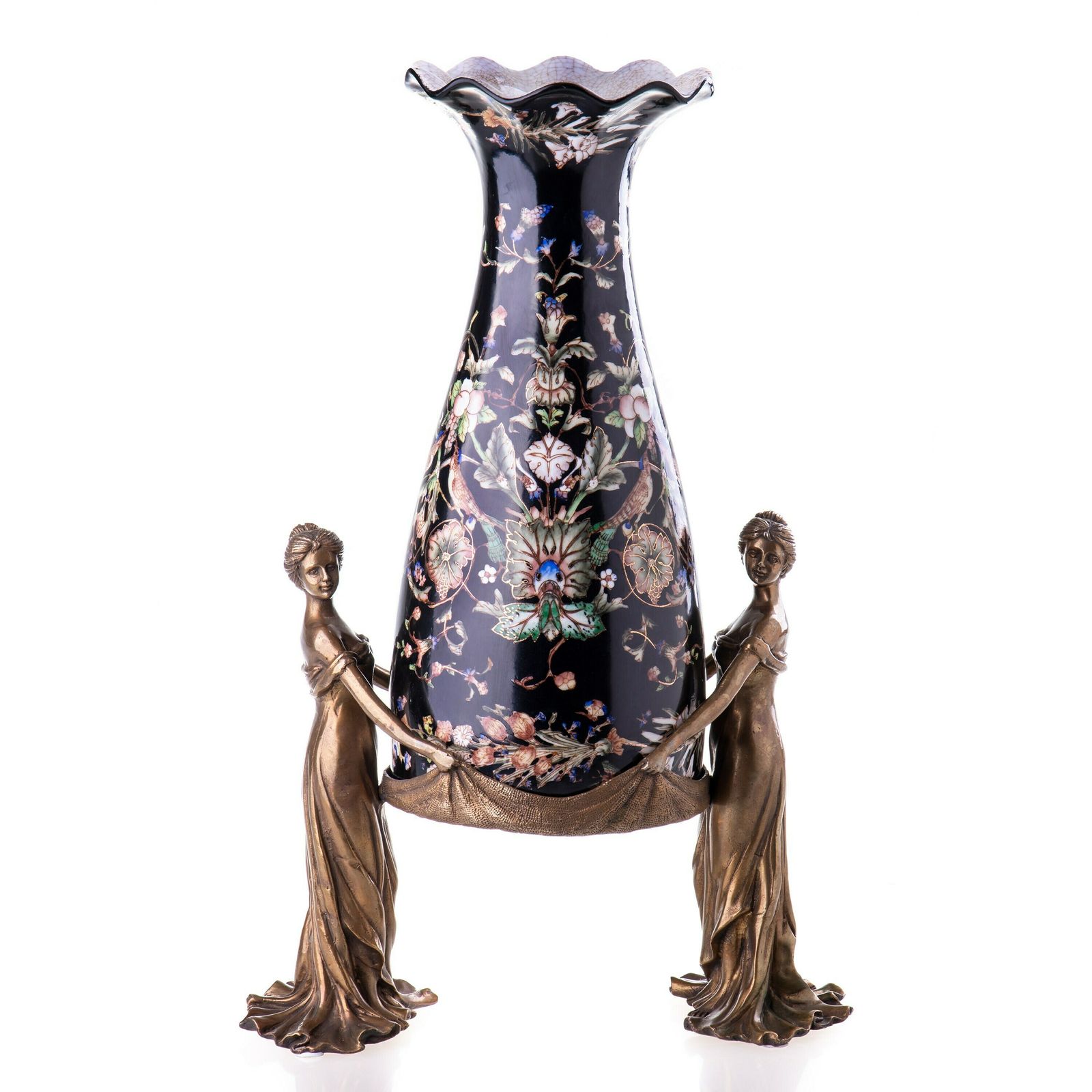 Antique Still Porcelain Myth Bronze Art Nouveau Vase