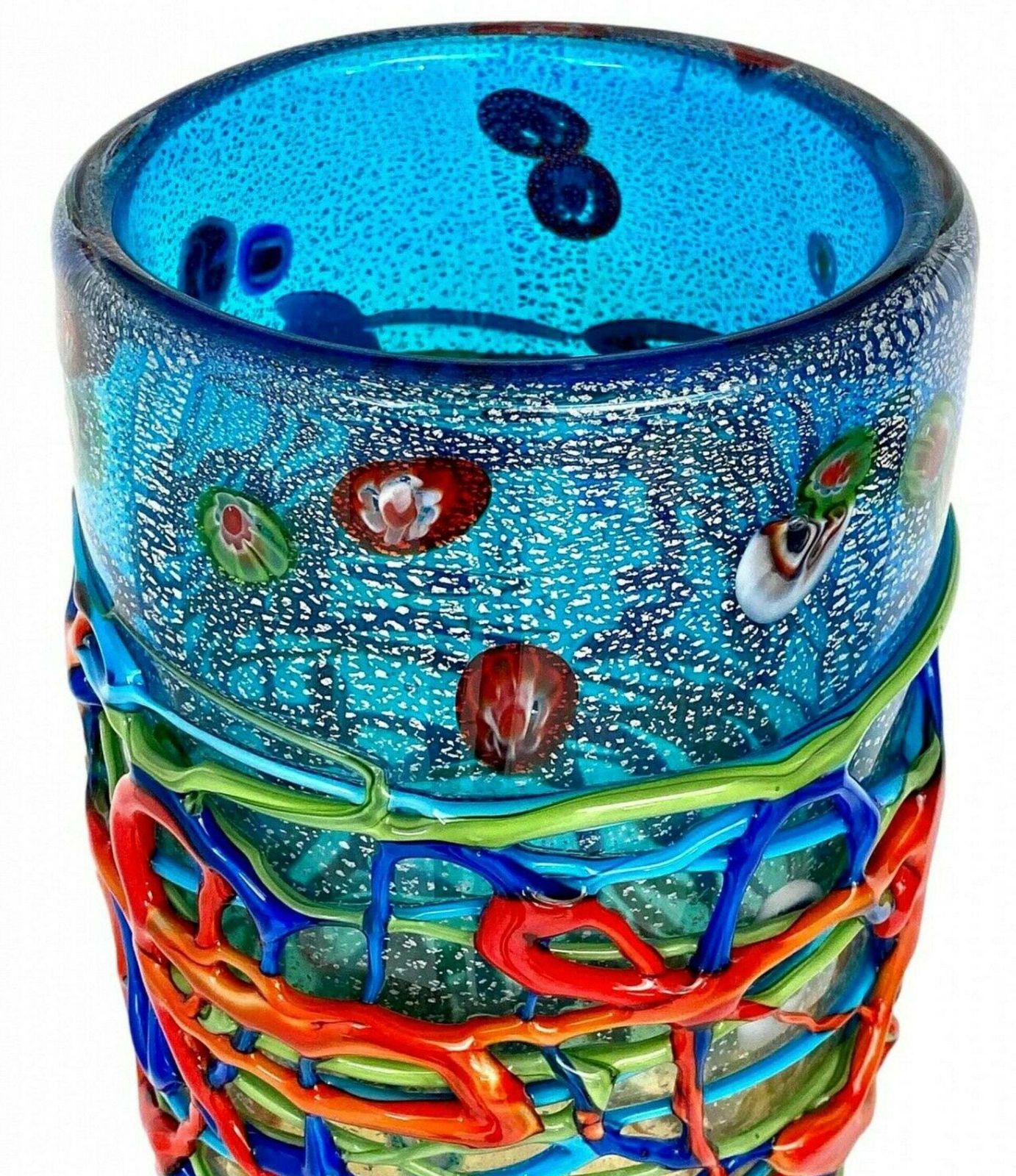 Glass Vase Vase Glass In Murano Antique Style 33 Cm photo for sale