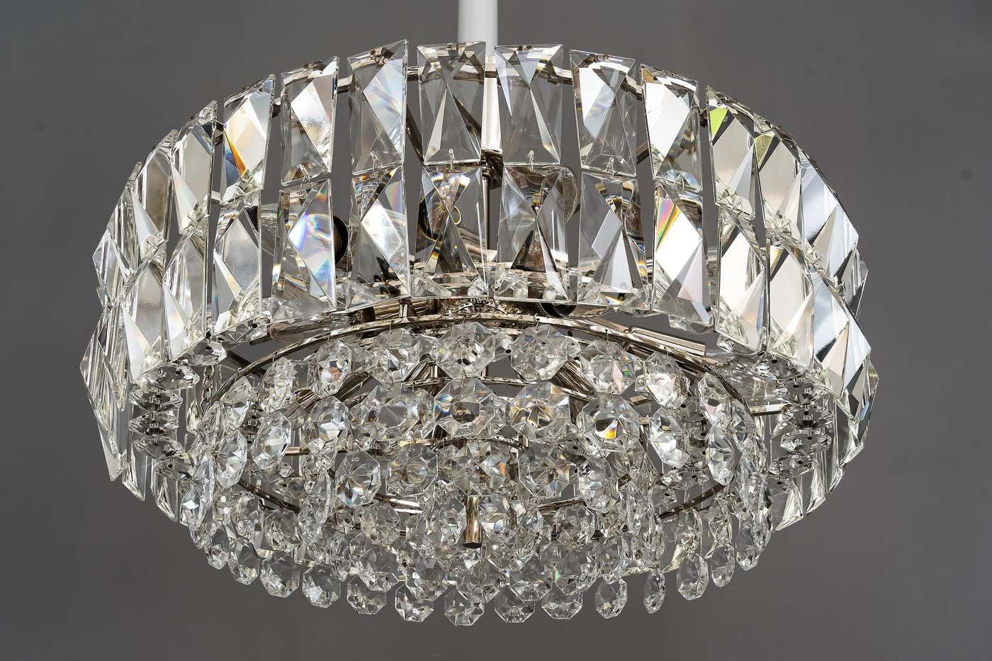 Bakalowits Nickel Crystal Chandelier, Circa 1950s, ''We Have A Second One'' photo vinterior