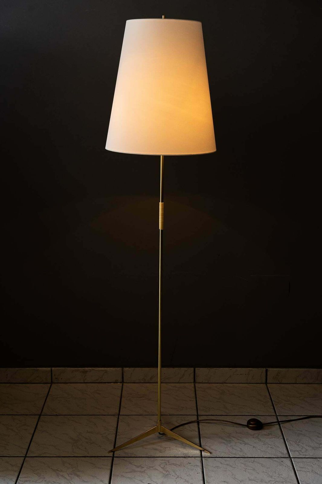 Floor Lamp With Fabric Shade Around 1950s By J.T. Kalmar photo vinterior