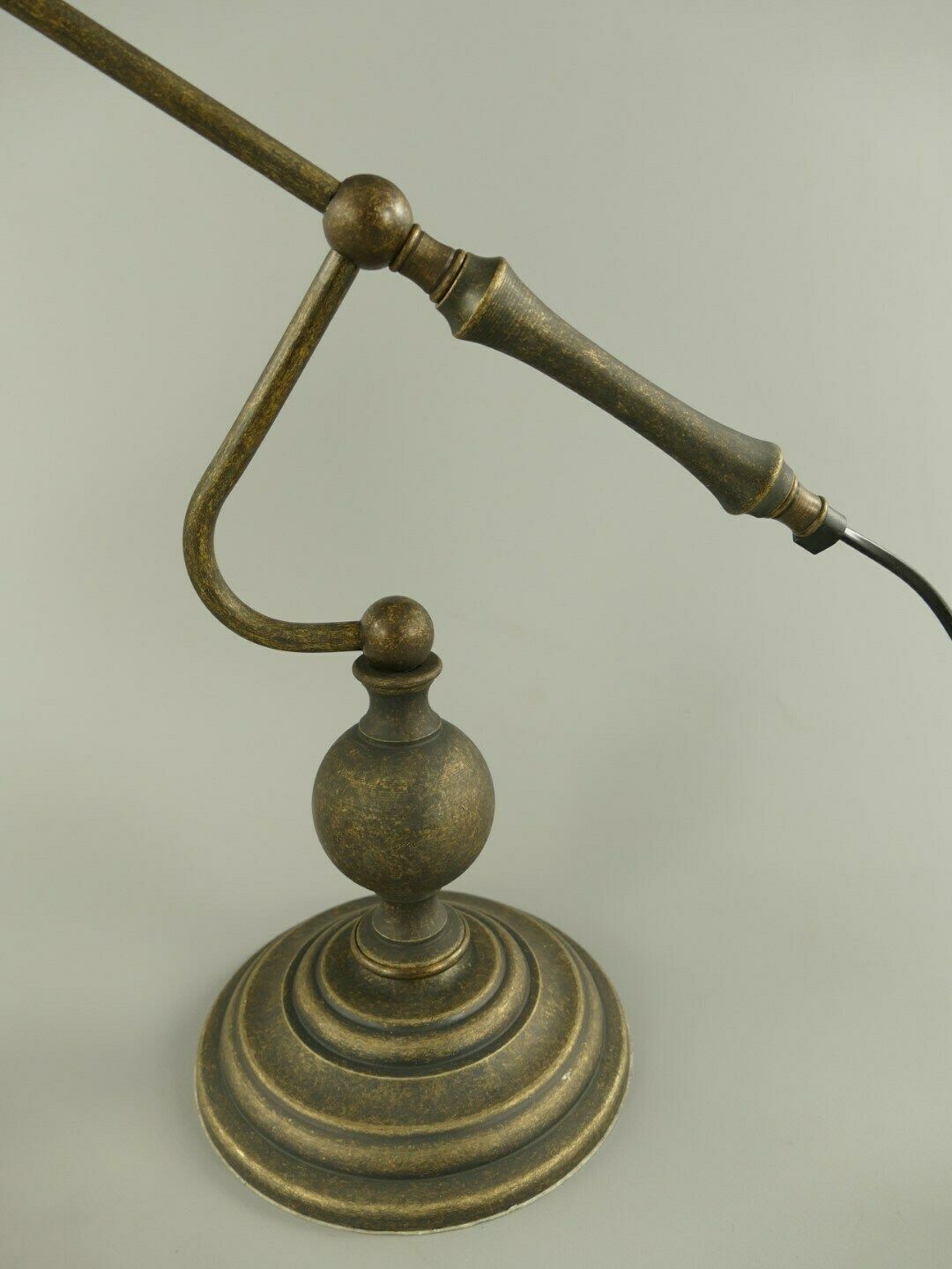 Art Deco Vintage Table Lamp Antique Brass Lamp Drop Opal Glass photo for sale