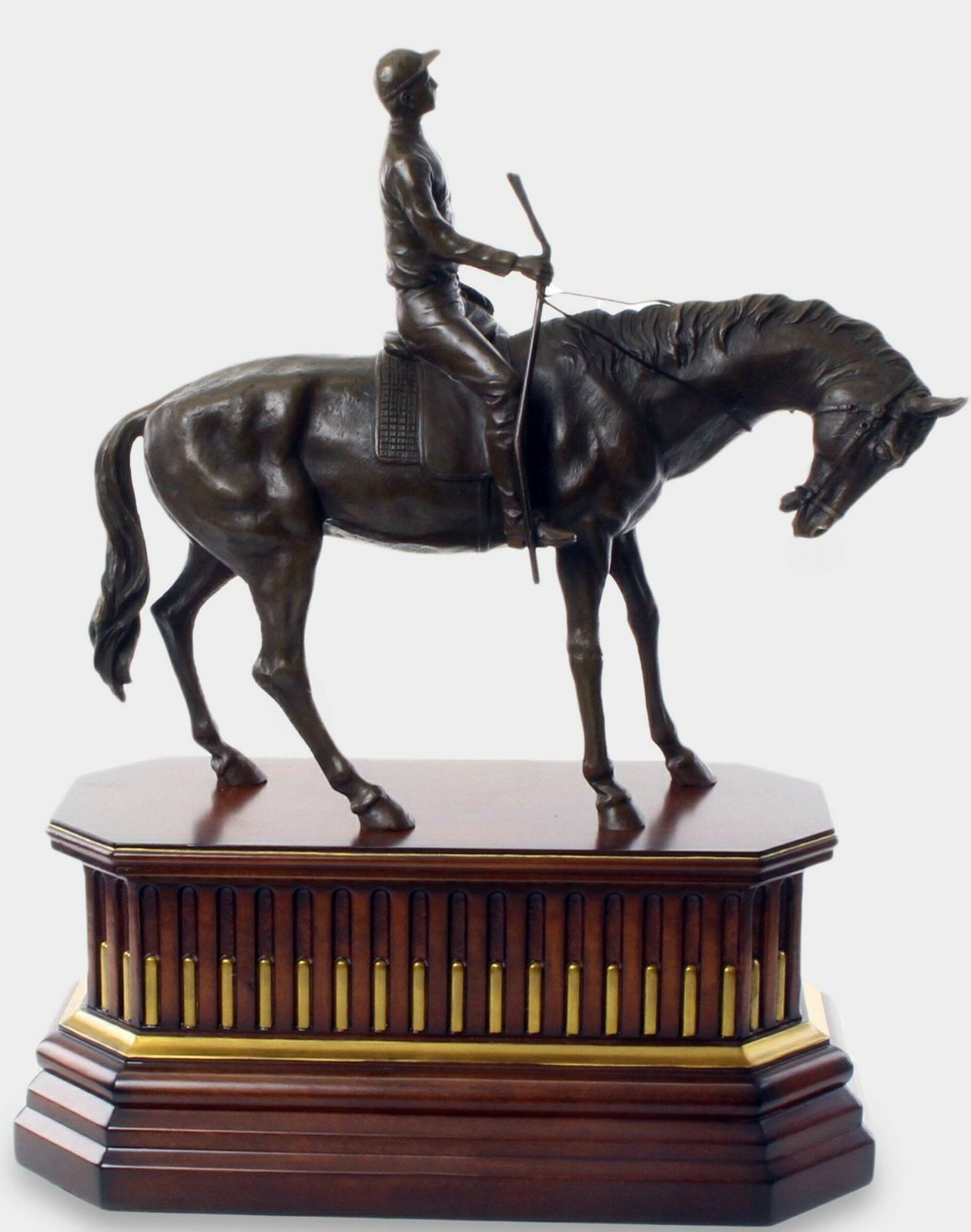 Limited Edition! Antique Style Bronze Hot Cast Bronze Rider On Horse Sculpture Statue Bronze Figure , Vintage Figurine, Signed, Foundry Mark photo furniture