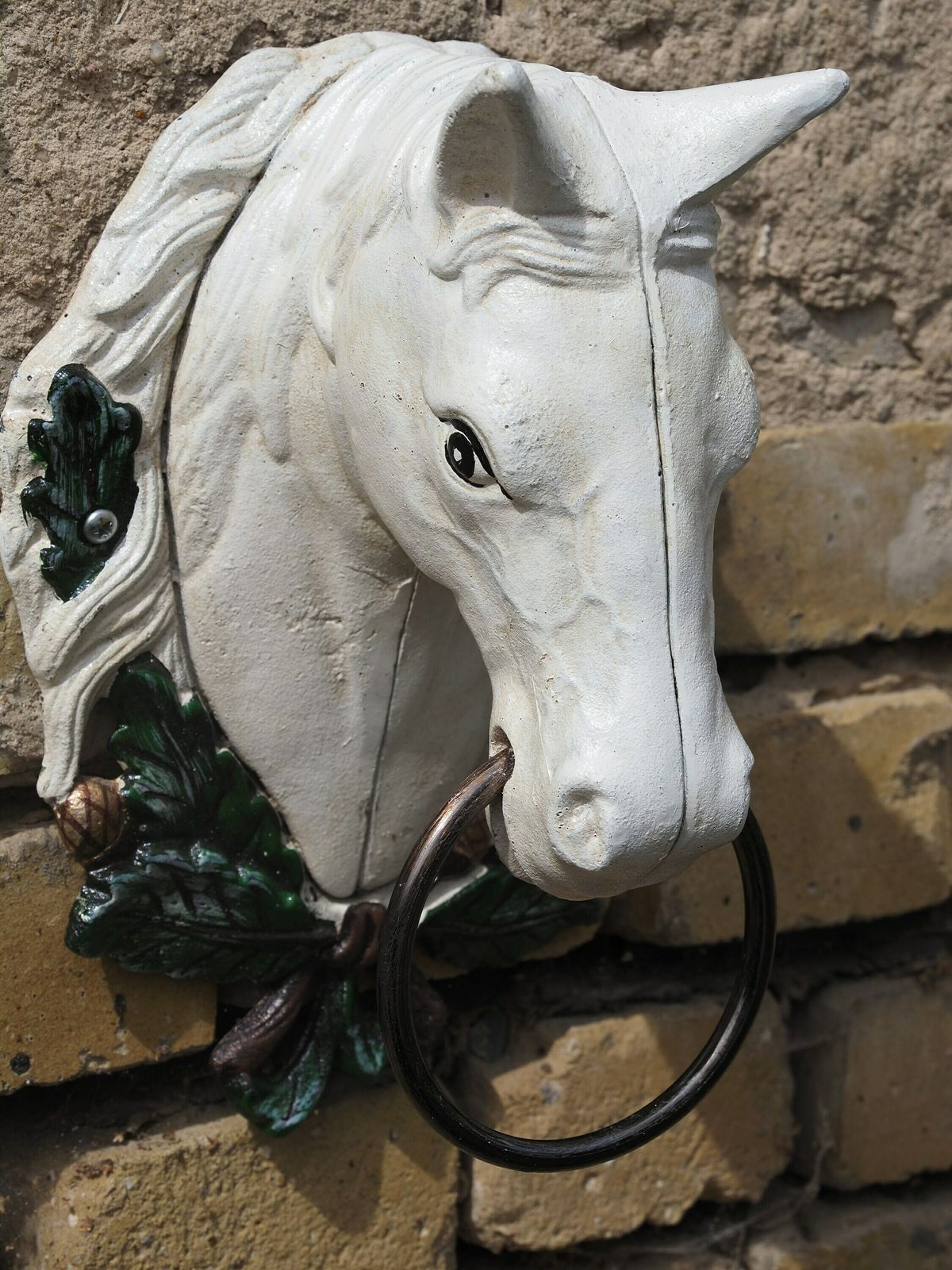 photo for sale Antique Still Attractive Towel Hanger   Horse Head With A Ring.