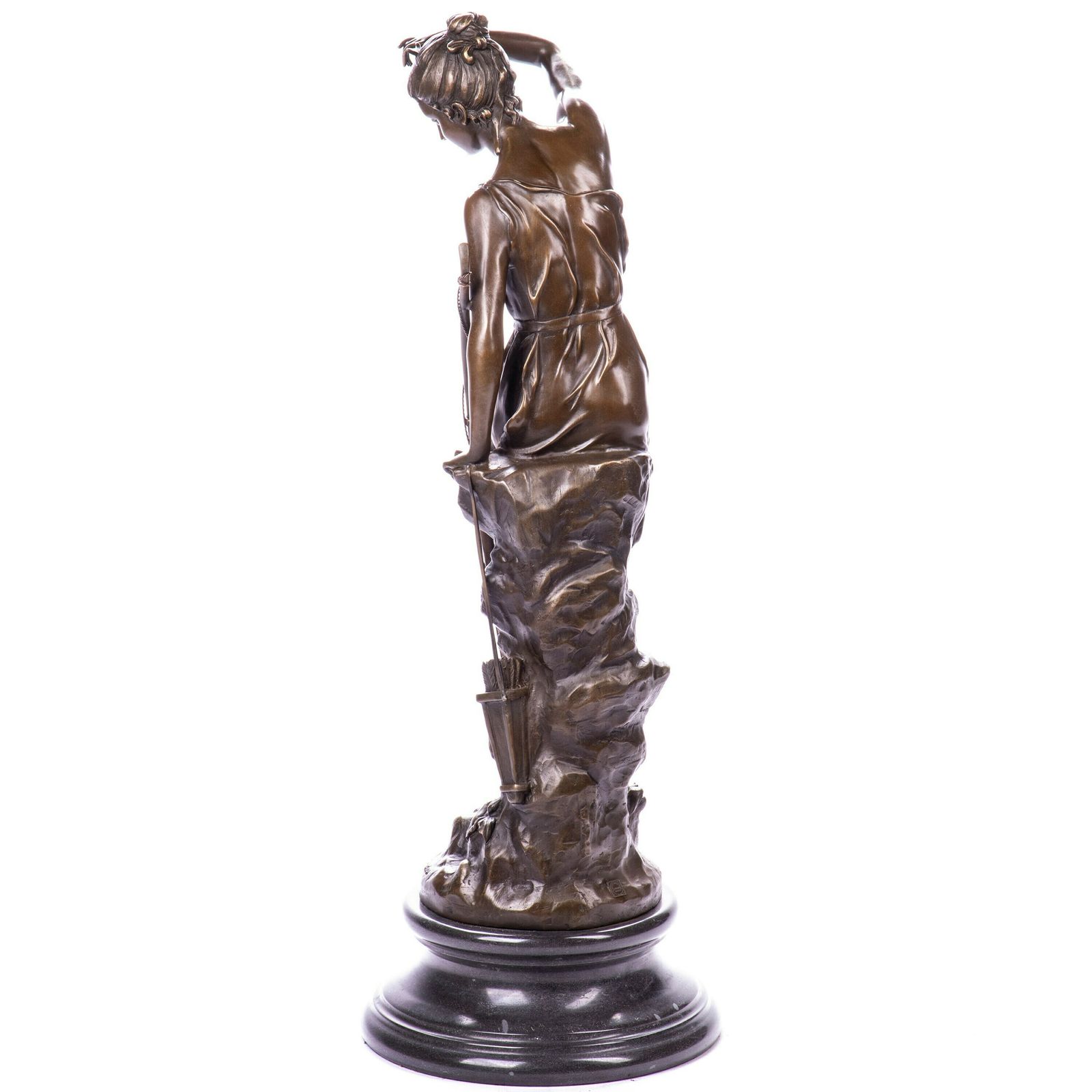 L.Ledieu Bronze Sculpture Diana Goddess Of The Hunt In Antique Style Bronze Figure Statue 76 Cm photo for sale