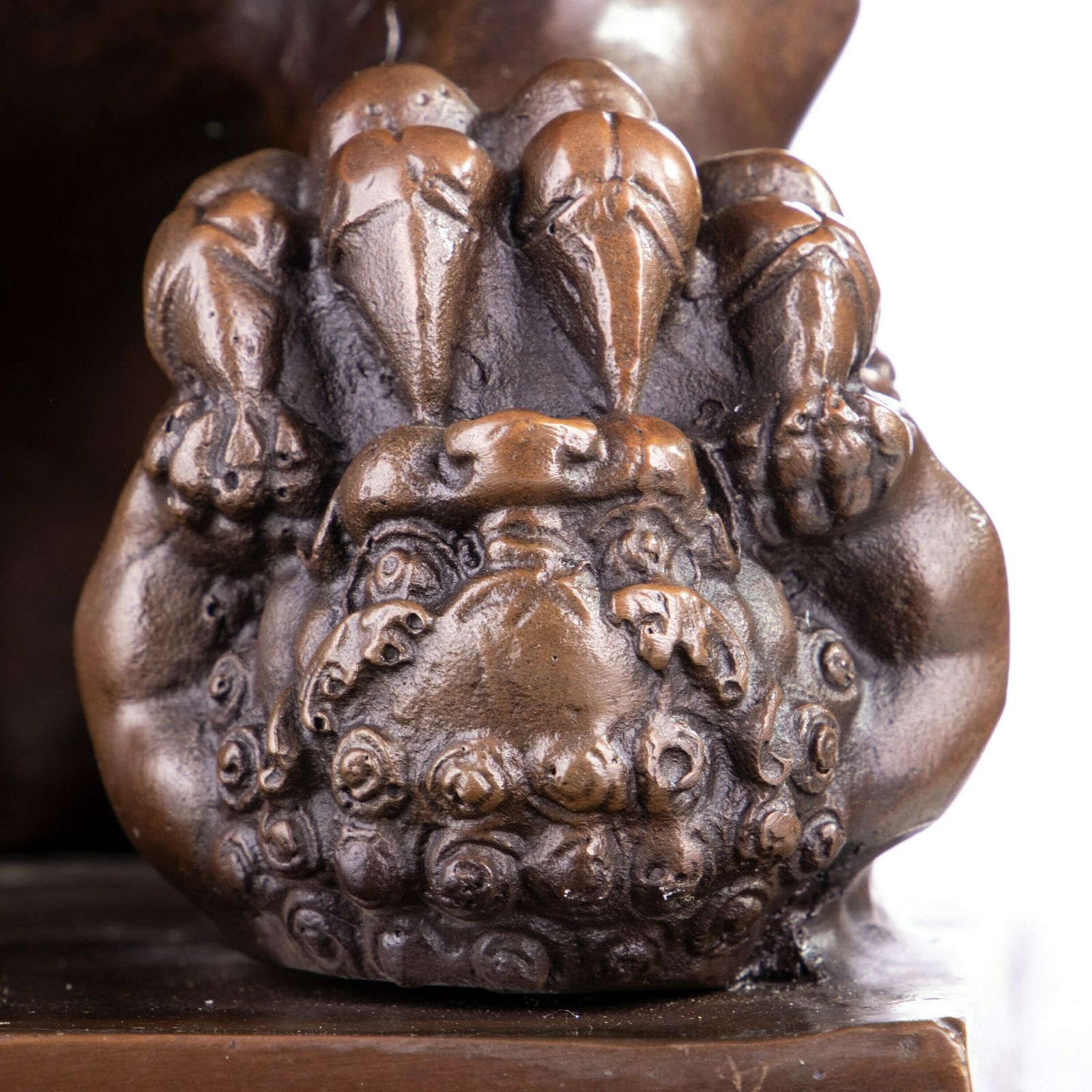 Asiatica Bronze Figure Chinese Temple Guardian Lion , Signed Statue Gift, Home Decor, Office Decoration photo furniture