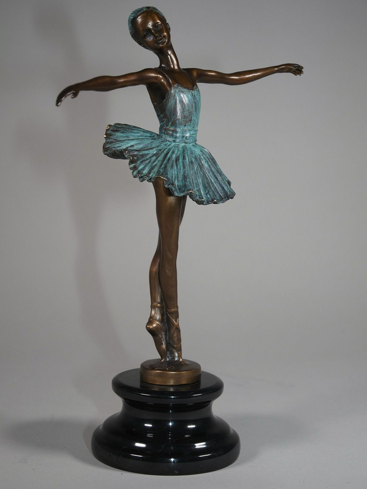 Bronze Sculpture Dancer Ballet Antique Style Bronze Figure Statue, Signed Mila, Limited Edition photo for sale