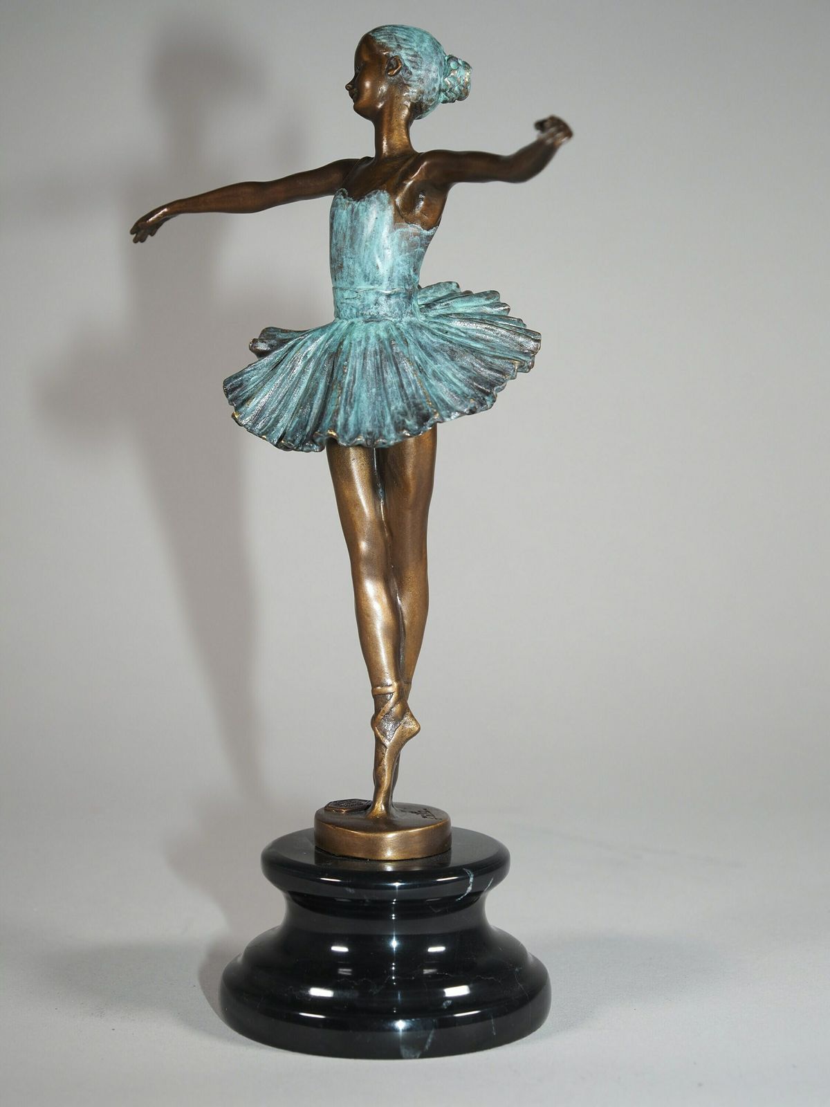 Bronze Sculpture Dancer Ballet Antique Style Bronze Figure Statue, Signed Mila, Limited Edition photo Art