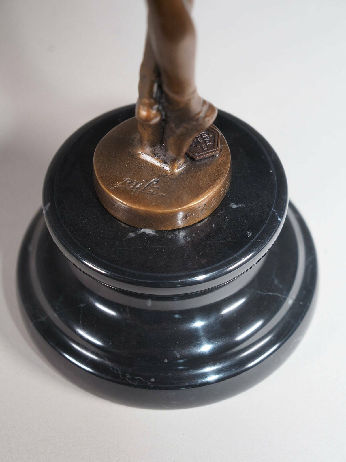 photo for sale Bronze Sculpture Dancer Ballet Antique Style Bronze Figure Statue, Signed Mila, Limited Edition