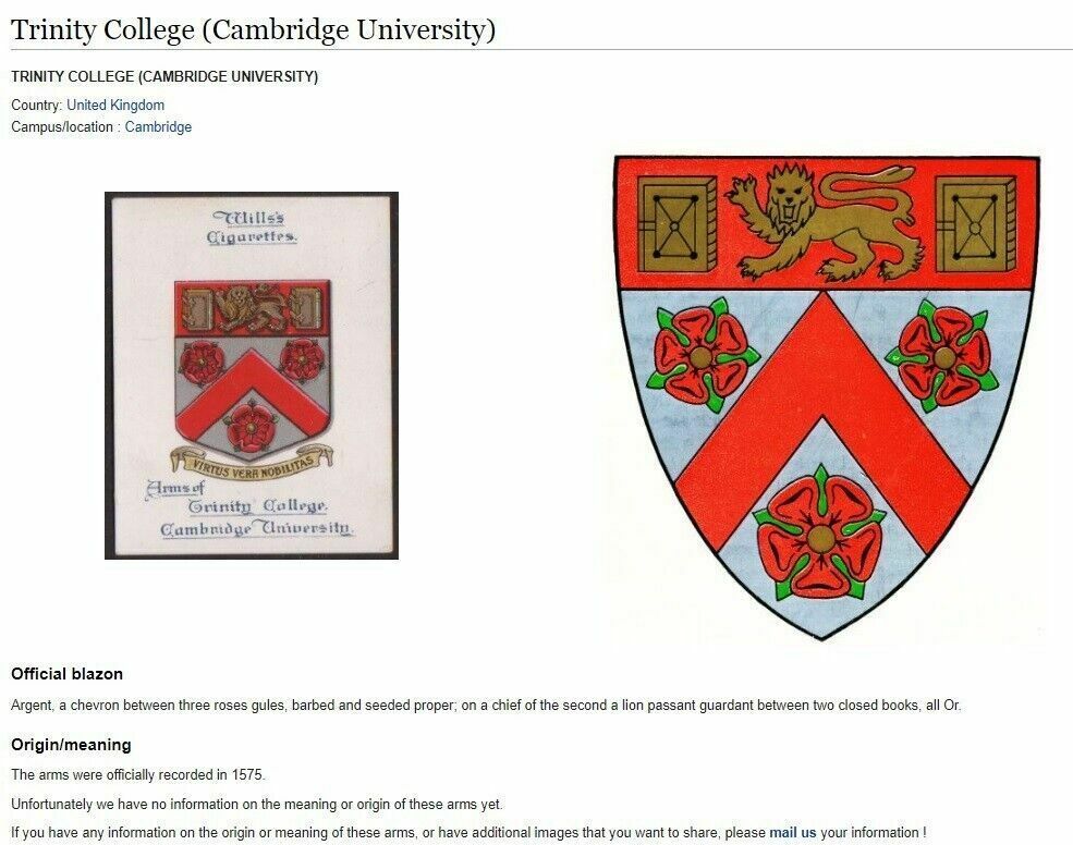 Antique 1575 Trinity College Cambridge Coat Of Arms Armorial Crest Side Table photo furniture