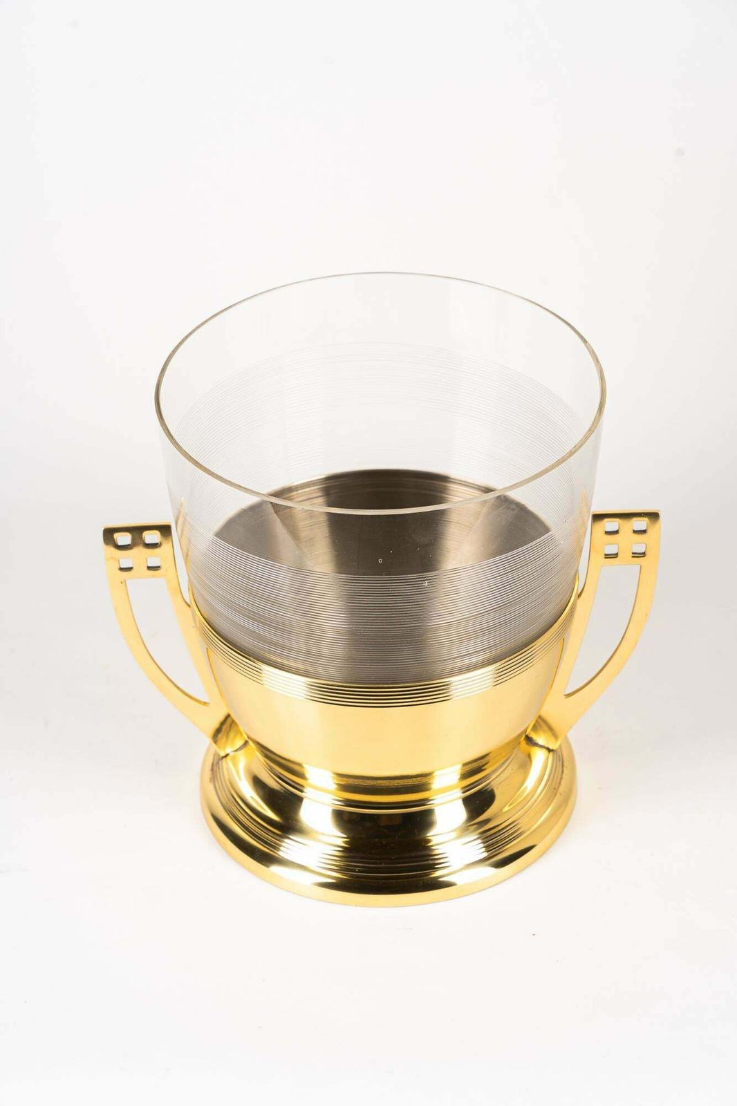 Art Deco Brass Bowl With Original Glass, Vienna, Around 1920s photo Home Decor
