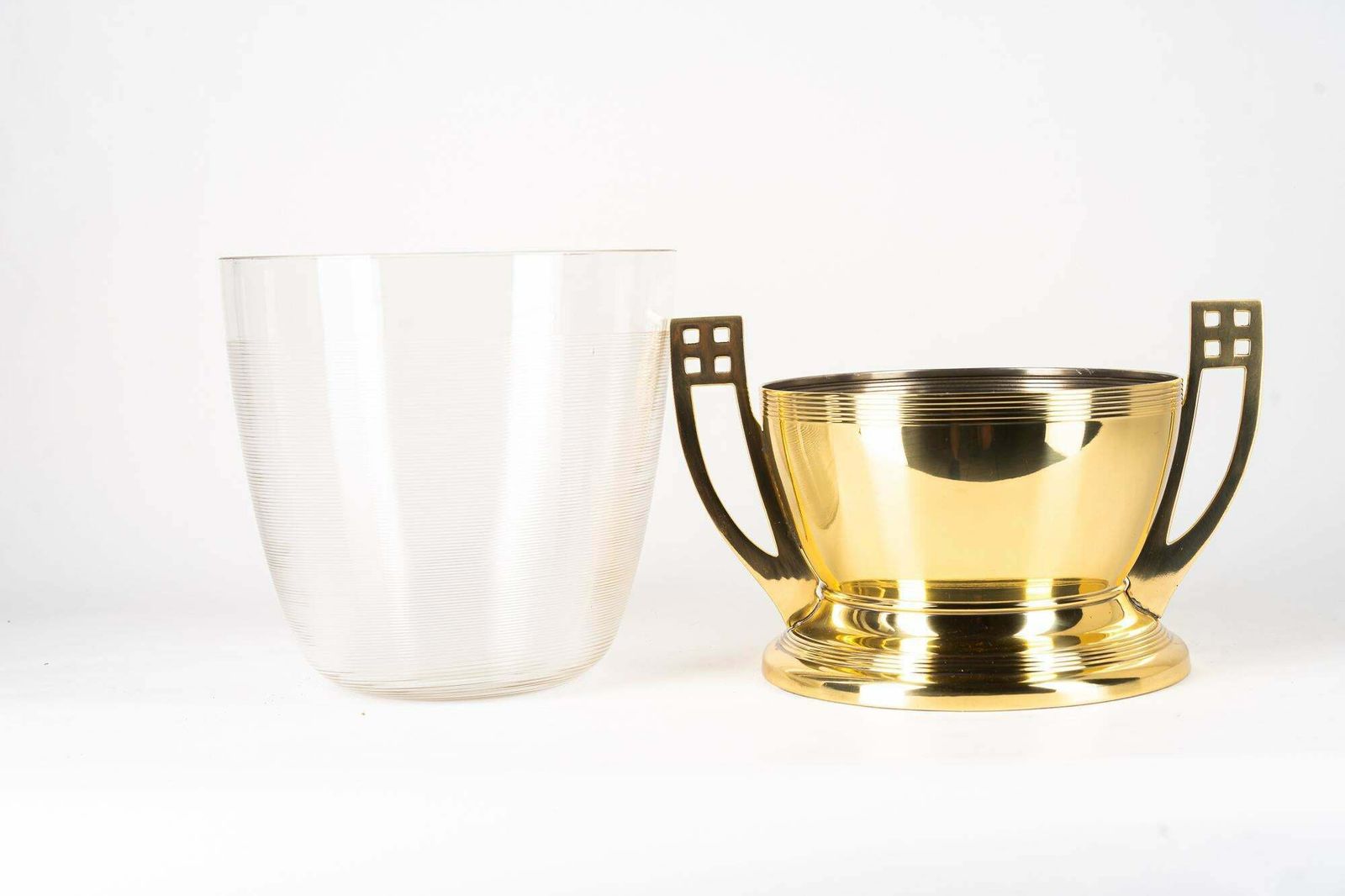 Art Deco Brass Bowl With Original Glass, Vienna, Around 1920s photo vinterior
