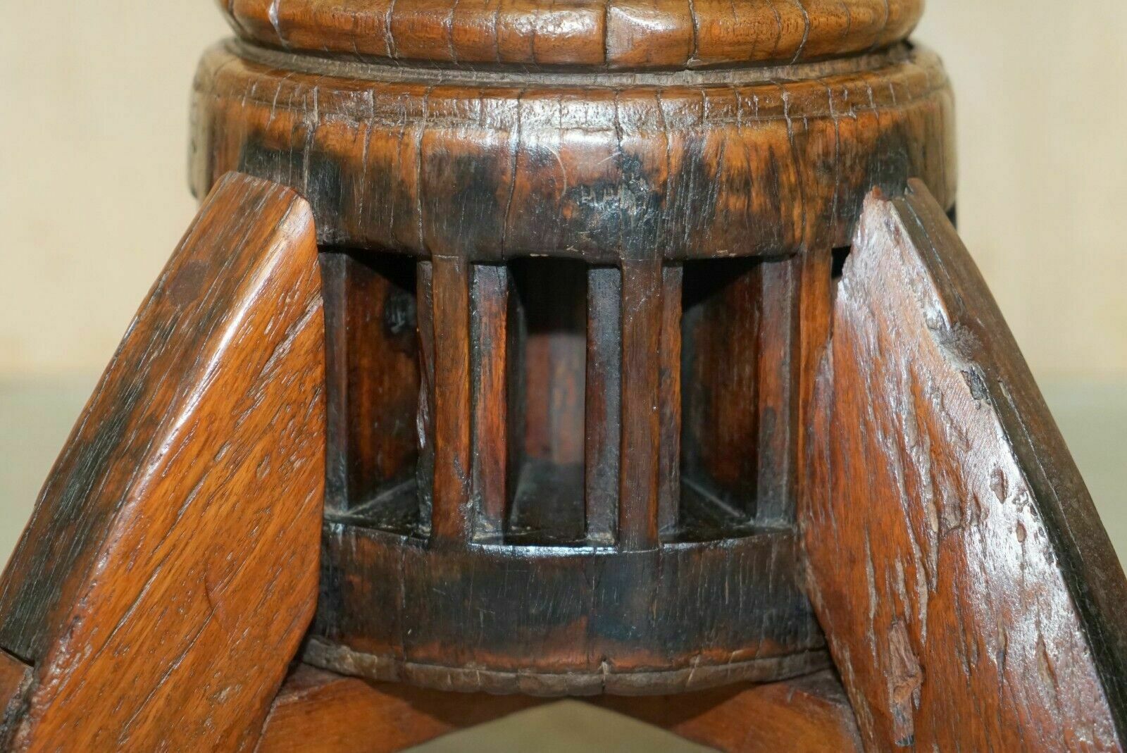 2350.0 Primative Antique Circa 1760 Carthorse Wheel Remade Into A Captains Swivel Chair photo