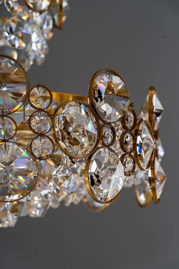 Crystal Glass "Palwa" Chandelier Around 1970s photo vintage