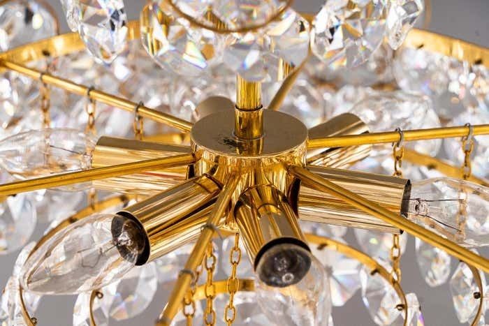 photo vinterior Crystal Glass "Palwa" Chandelier Around 1970s