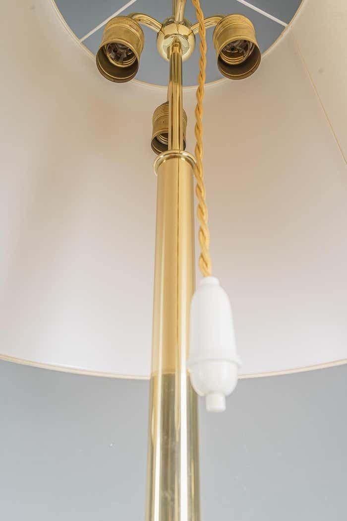Pair Of Large J.T. Kalmar Floor Lamps ''Helios'' Mod. 2035, Brass 1960s photo vinterior