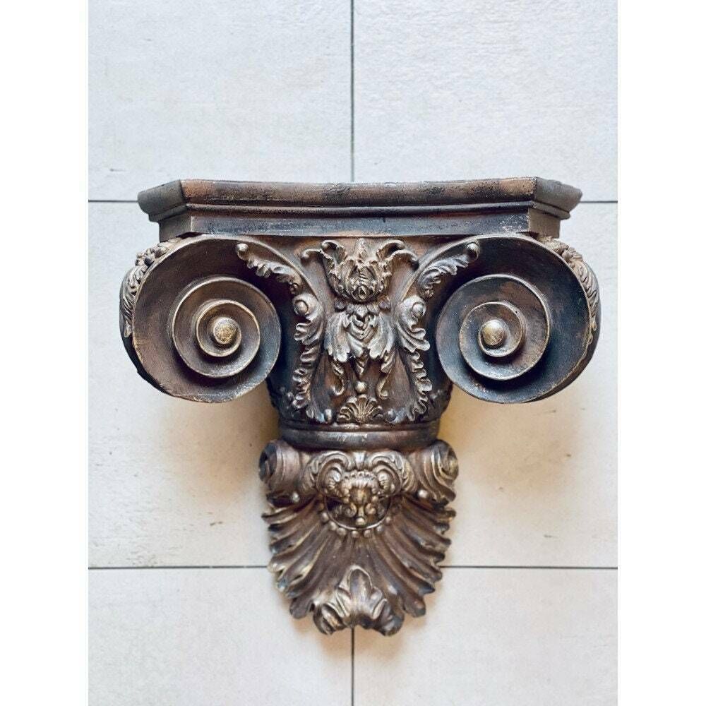 Antique Style Wall Console Cast Stone, Home Decor, Office Decor photo furniture