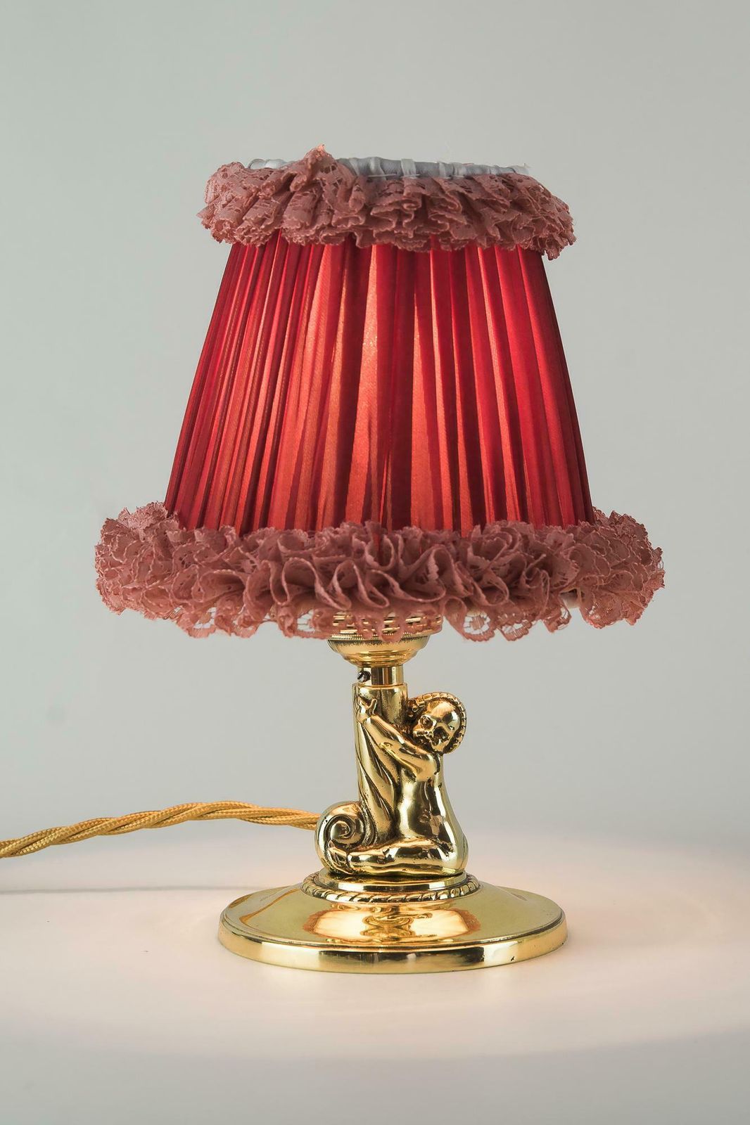 2 Art Deco Table Lamps With Shades, Vienna, Circa 1920s photo vintage