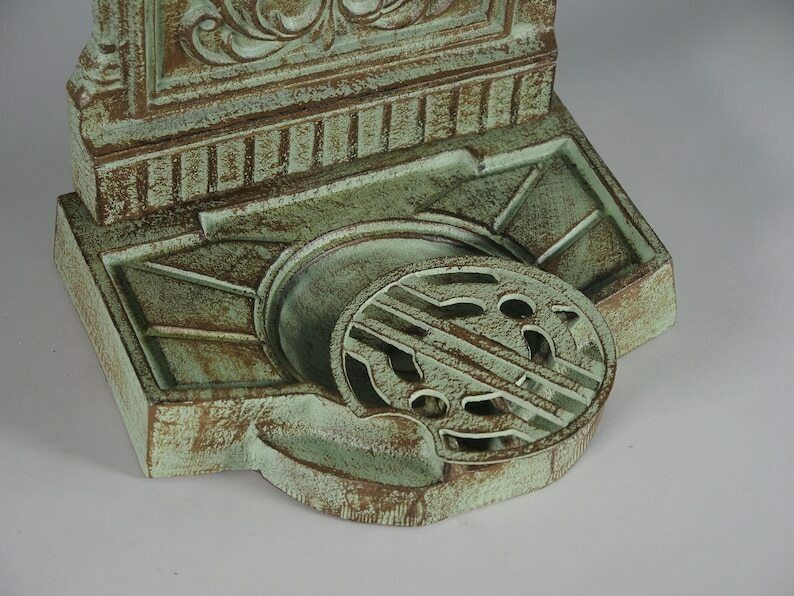 Antique Style Green Cast Iron Wall Fountain , Sink With Brass Faucet Tap, Fountain Metal Wall Sink, Patio & Wall Ornament Garden photo 354.0