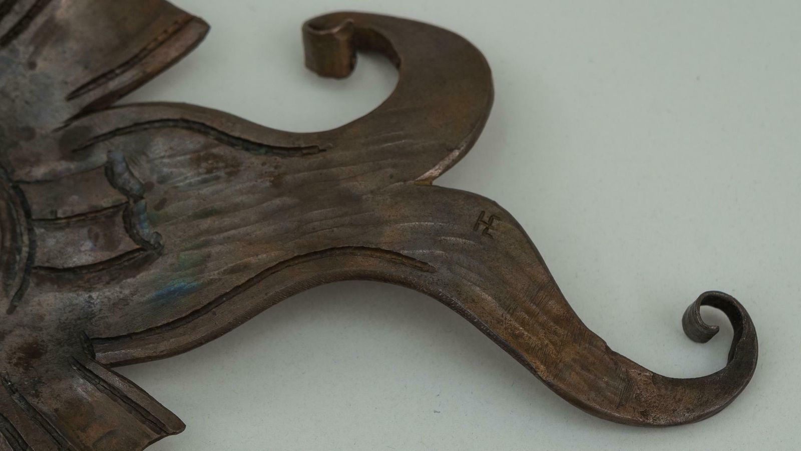 245.0 Forged Iron Ashtray In Shape Of A Fish, Vienna, Circa 1960s photo