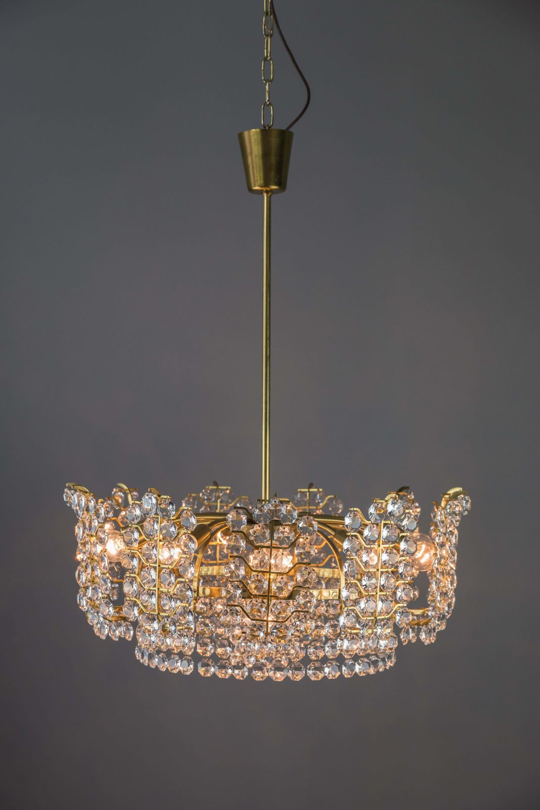Big Crystal Glass Bakalowits Chandelier, Vienna, 1950s photo 5082.0