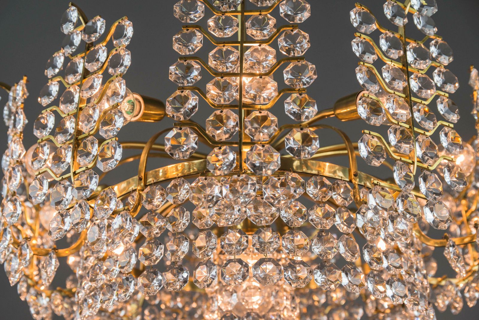 5082.0 Big Crystal Glass Bakalowits Chandelier, Vienna, 1950s photo