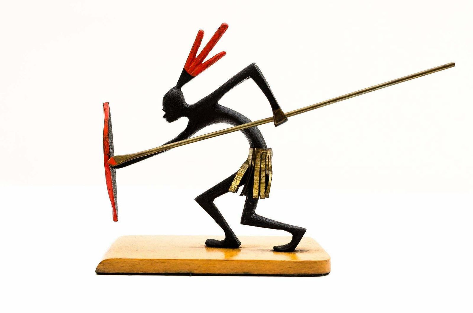 Pair Of African Bronze Bookends Warrior In The Style Of Hagenauer, Circa 1930s photo for sale
