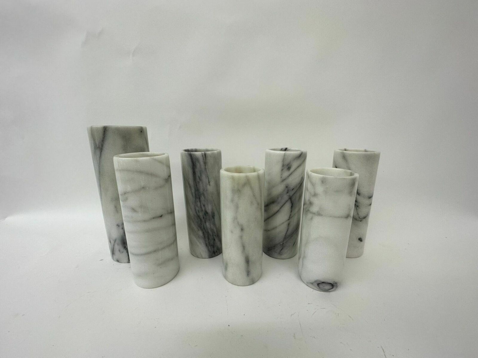 Mid Century Design Set Of 7 Marble Vases , 1970’s photo for sale