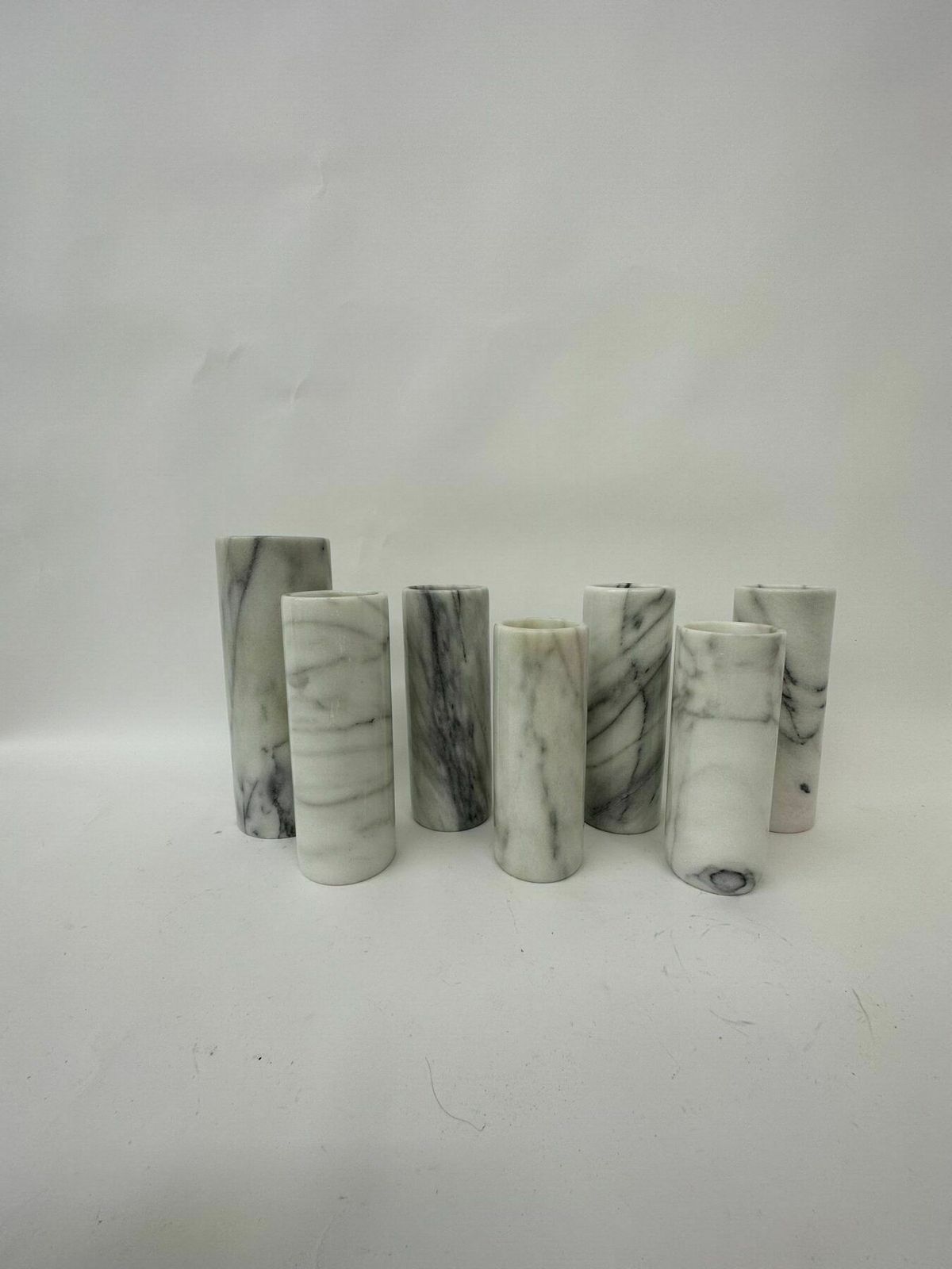 Mid Century Design Set Of 7 Marble Vases , 1970’s photo 798.0