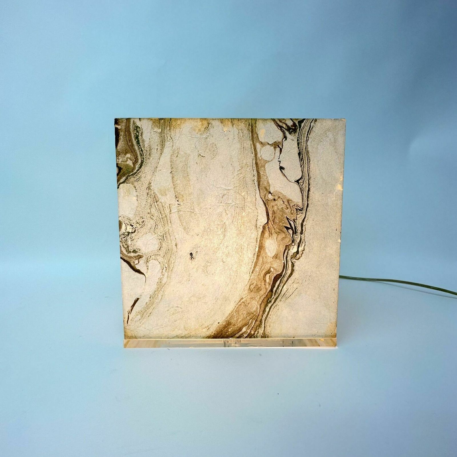 Mid Century Design Lucite Cube Table Lamp , 1970’s photo for sale
