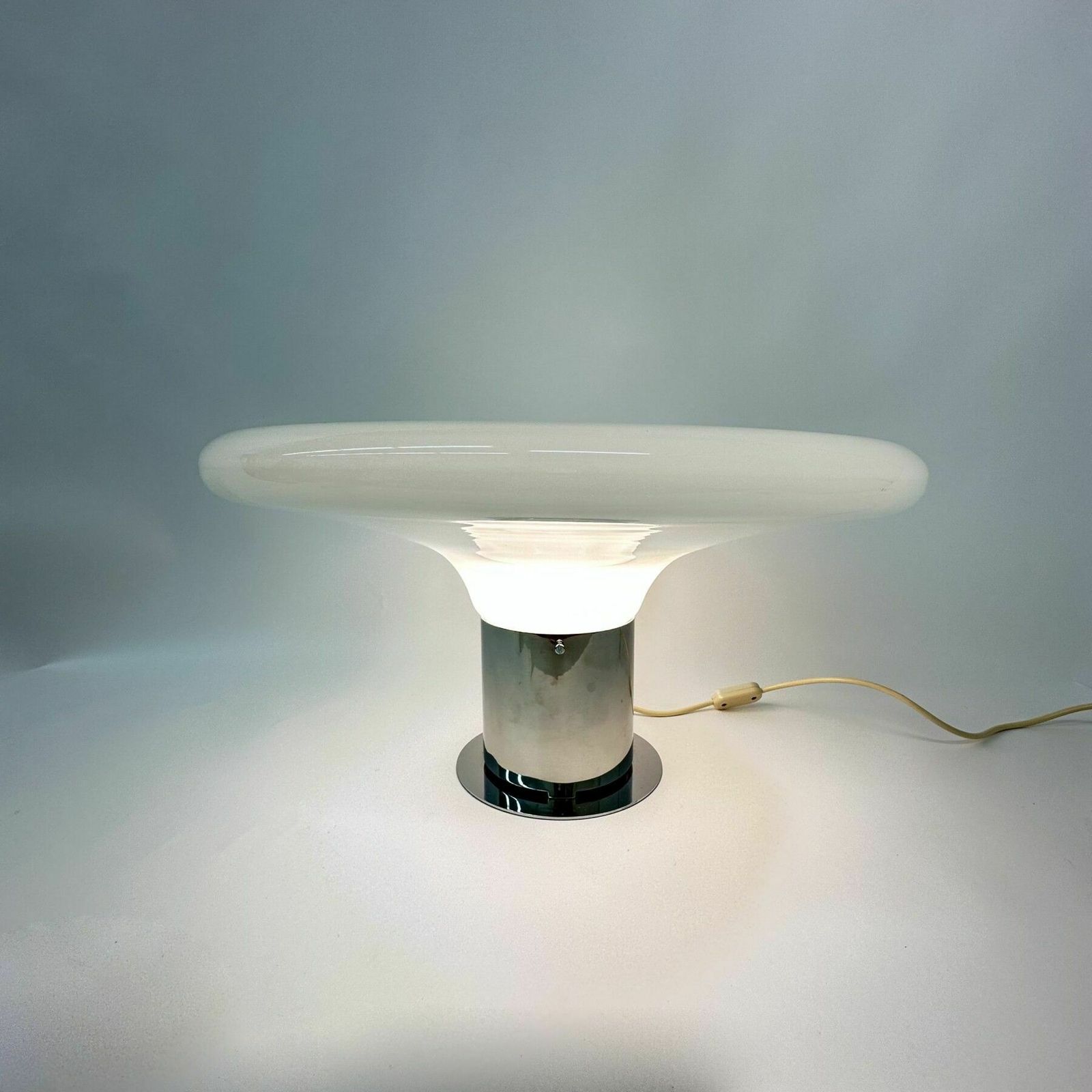 Grote Glazen Tafellamp – Ufo Space Age Italiaans Design, Jaren 1970 photo vinterior
