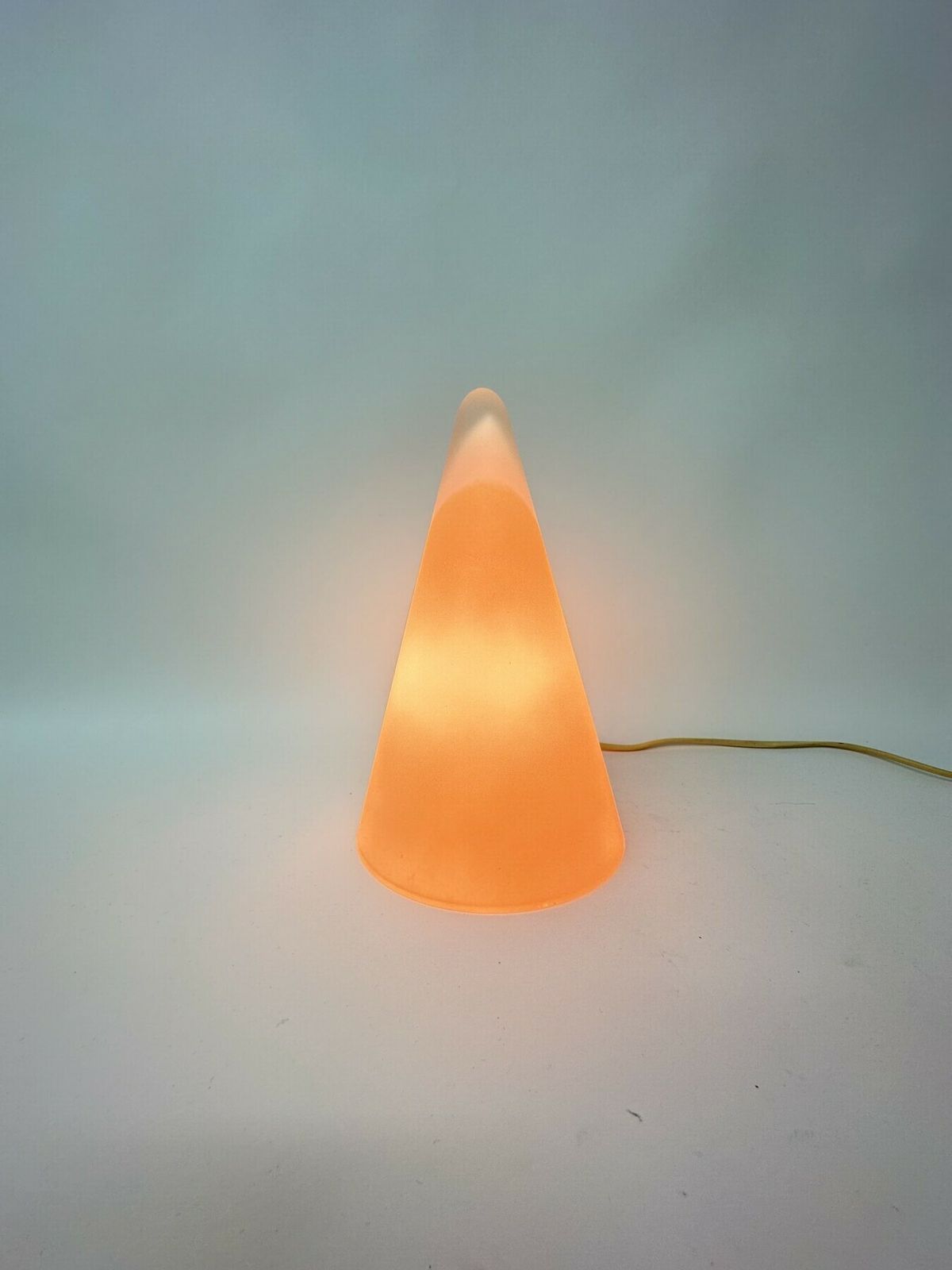 Matte Pink Glass Sce Teepee Table Lamp , 1970’s , France photo for sale