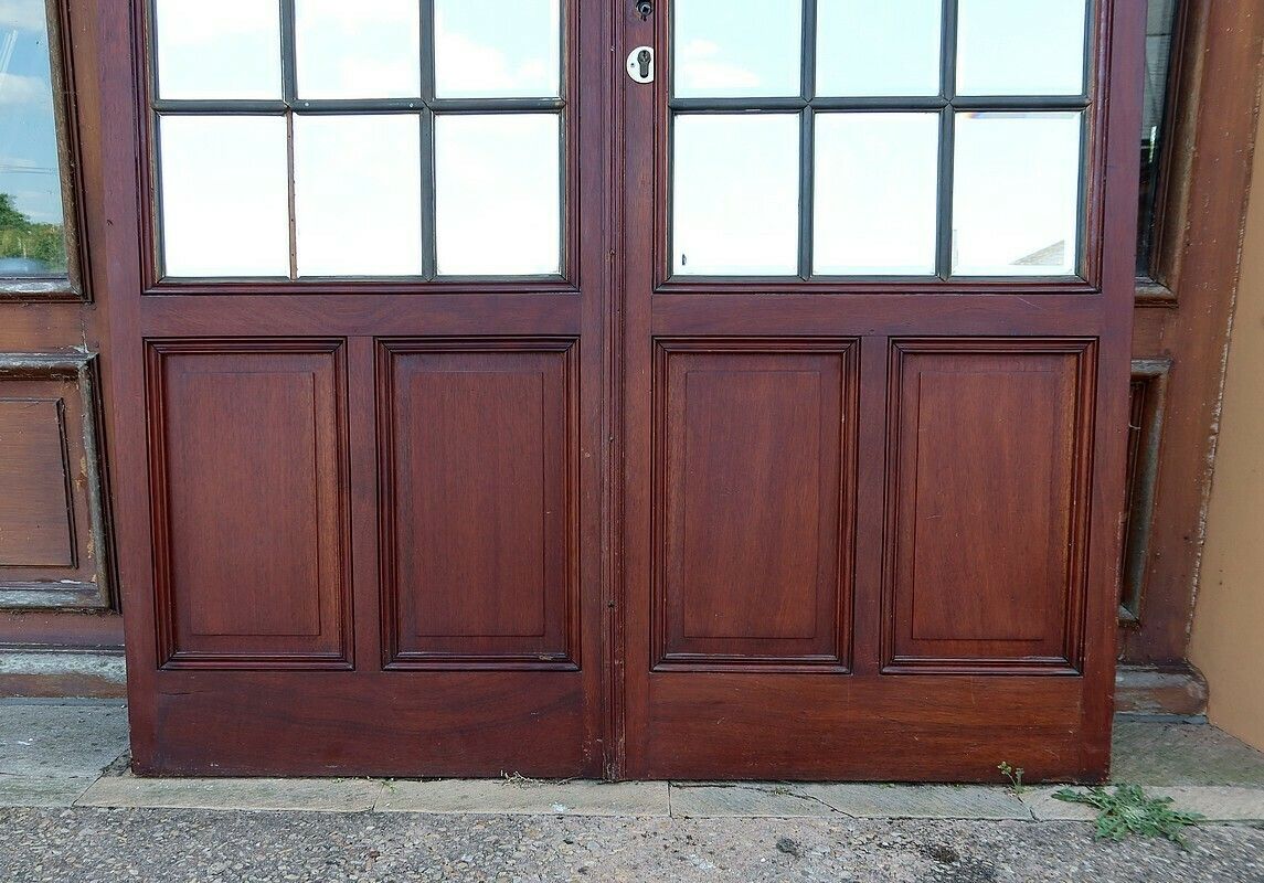 Mahogany Double Door Mirrors, Château Du Val De Loire – Late 19th Century photo vintage