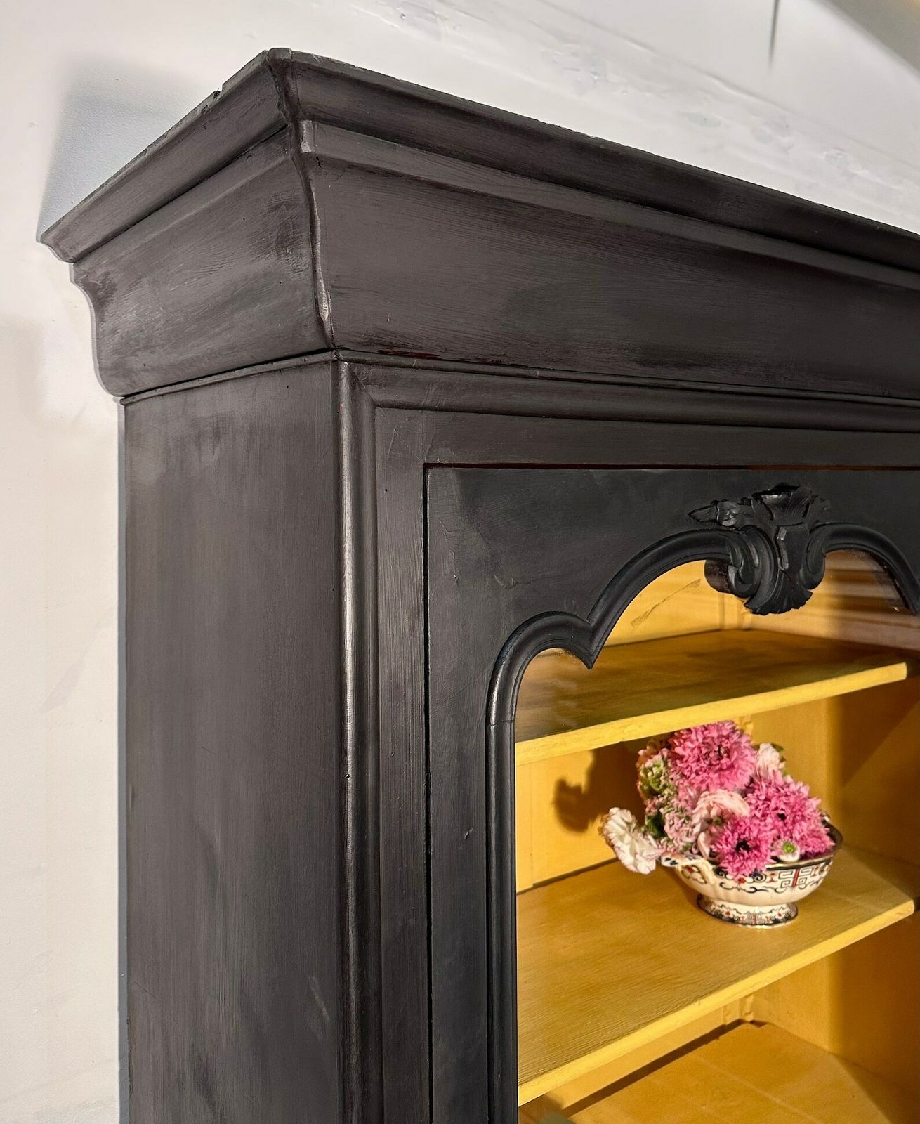 Antique Belgian Louis Phillippe Glazed Bibliothèque Overpainted In Annie Sloan C.1840 photo Furniture