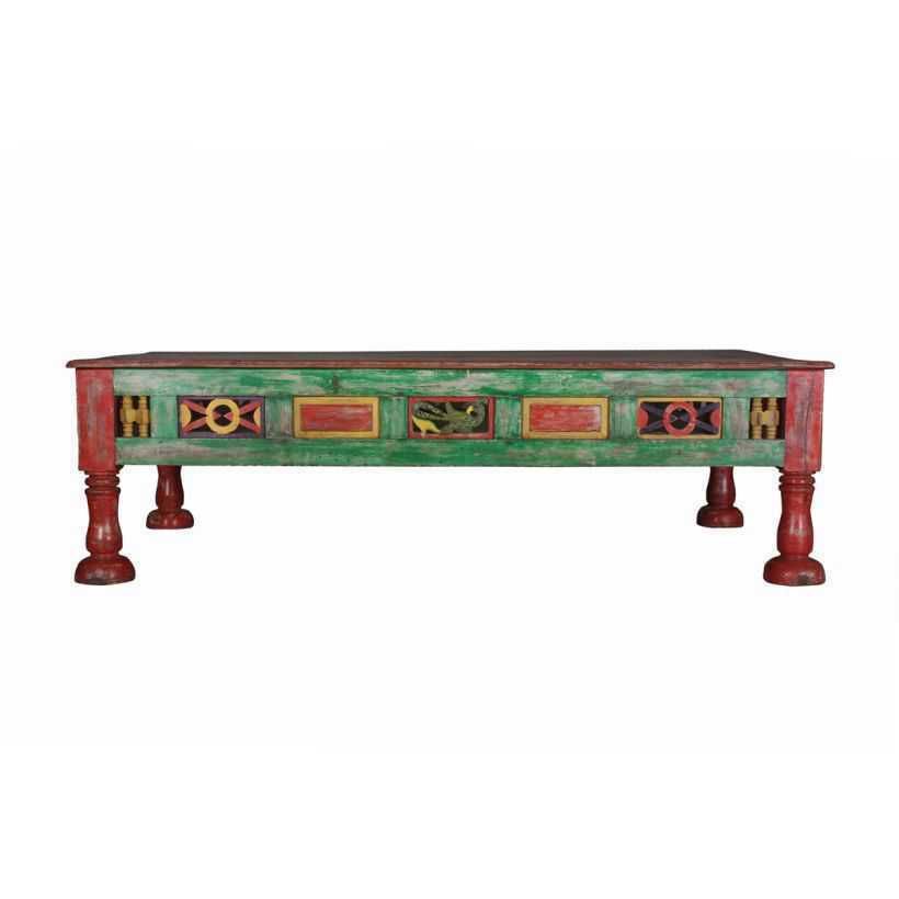 Colourful Antique Hand Carved Coffee Table photo 2352.0