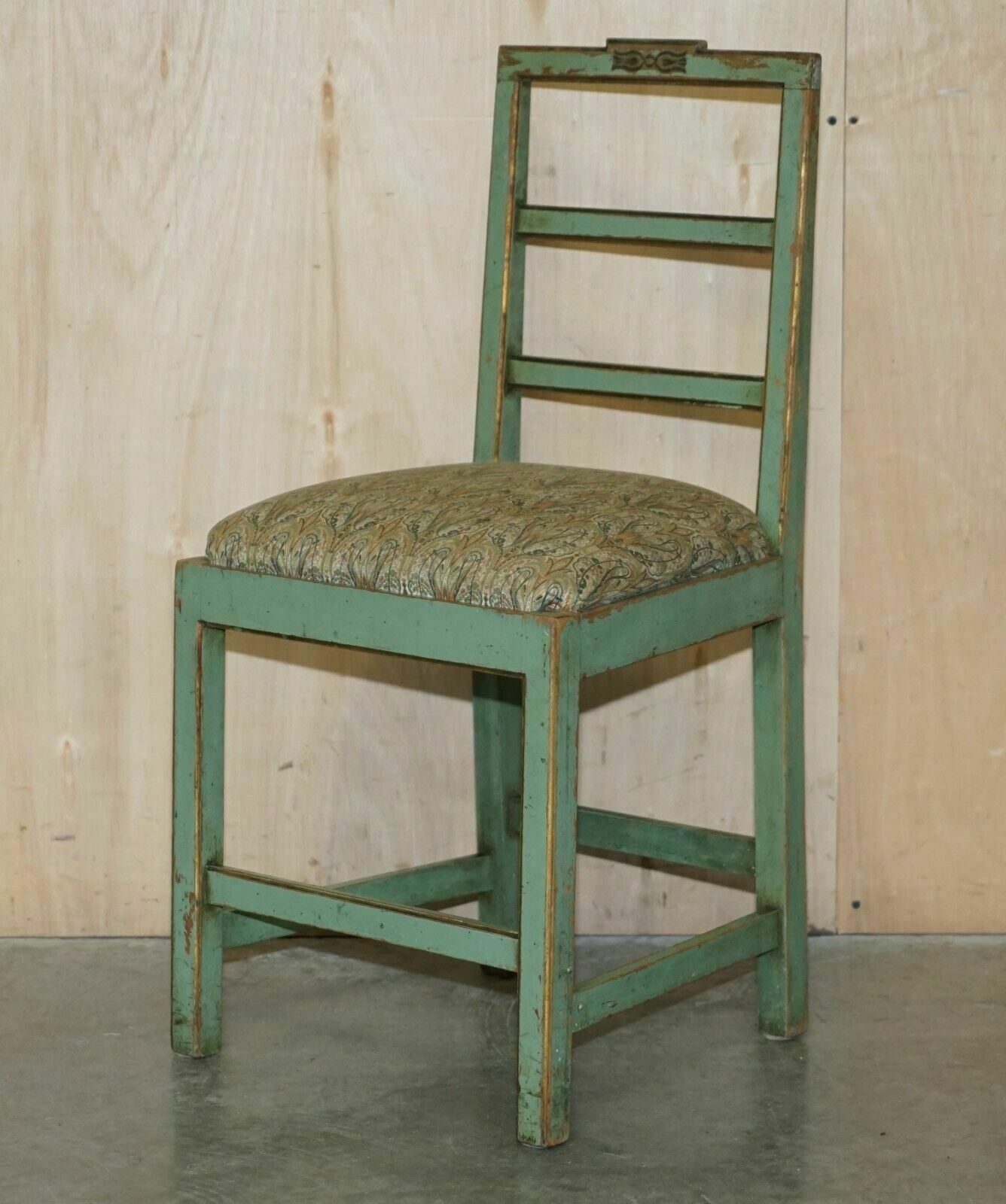 Pair Of Antique Original Paint French Country Chairs Inc Liberty's London Fabric photo furniture