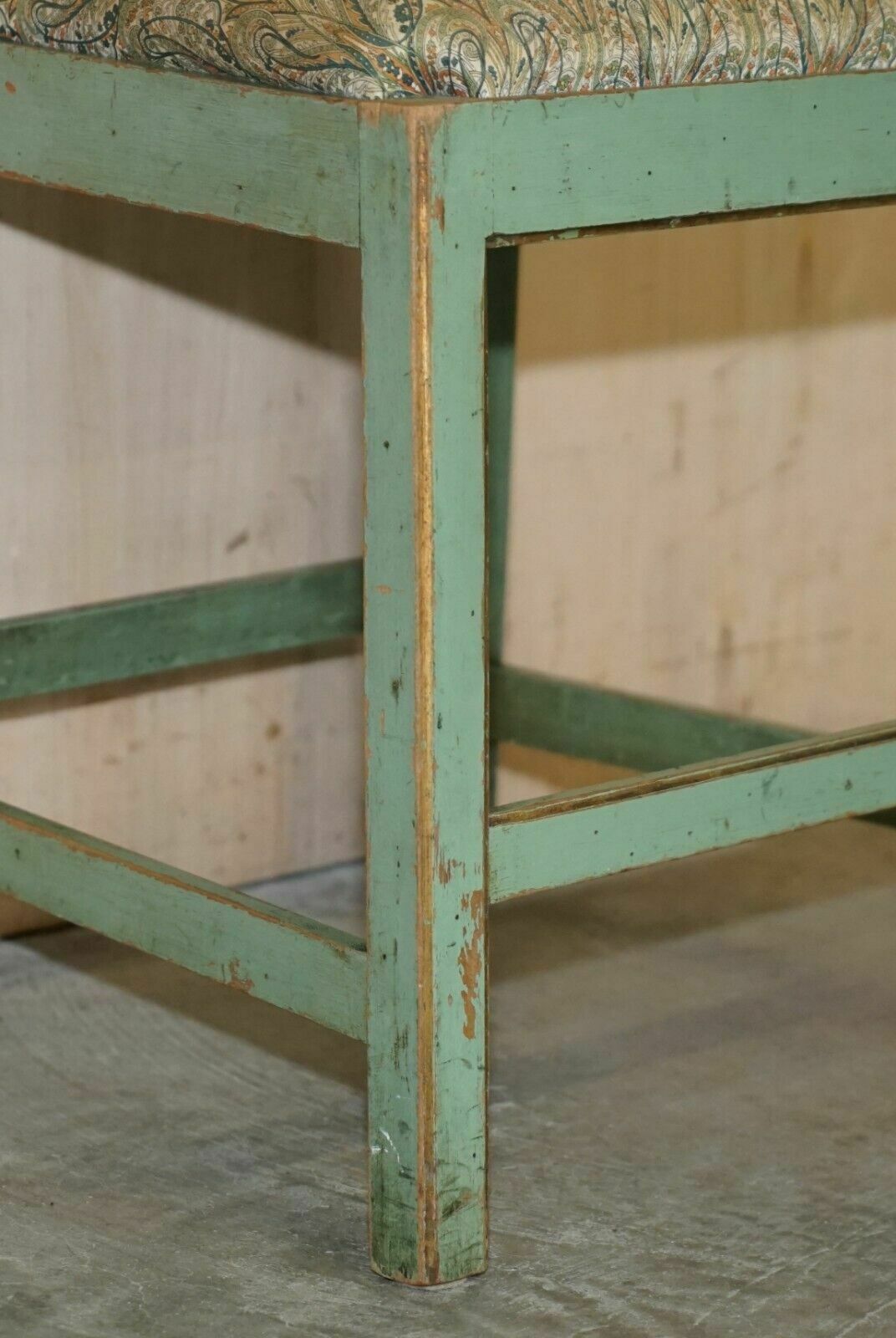 photo furniture Pair Of Antique Original Paint French Country Chairs Inc Liberty's London Fabric