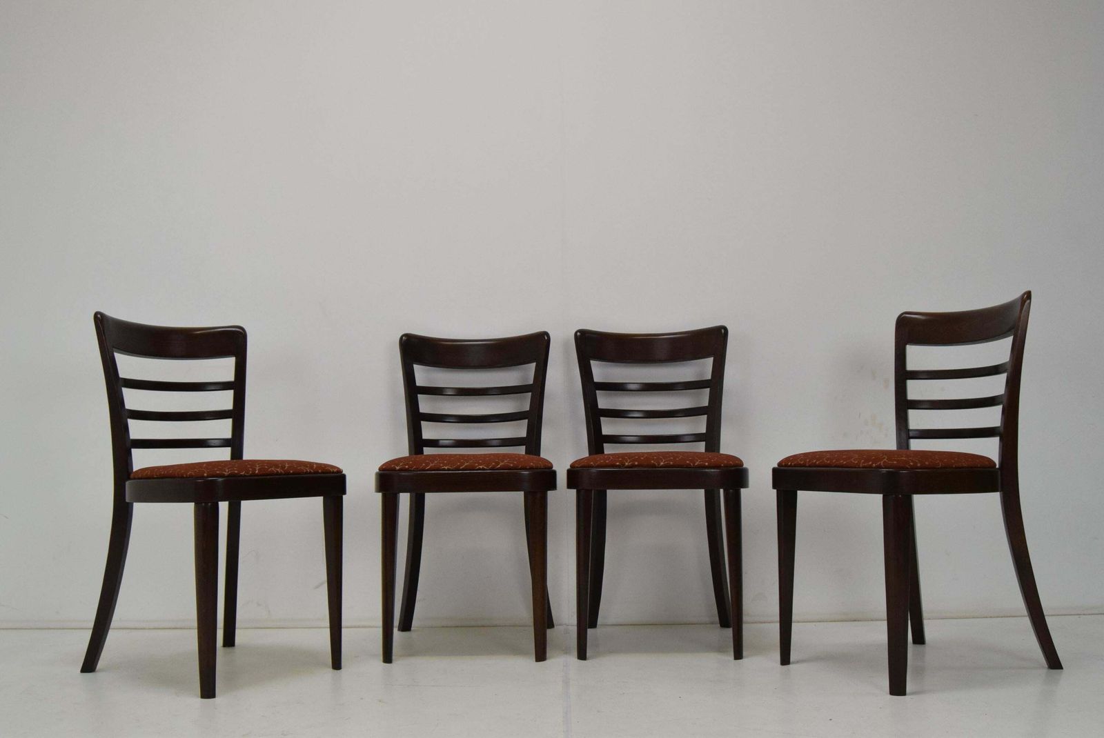 Set Of Four Midcentury Dining Chairs Ton, 1950's. photo for sale
