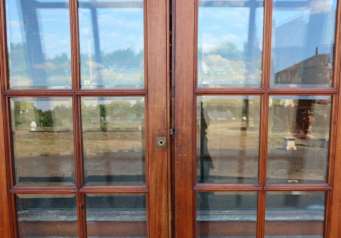 Mahogany And Speckled Maple Castle Double Door Late 19th Century photo 4120.0