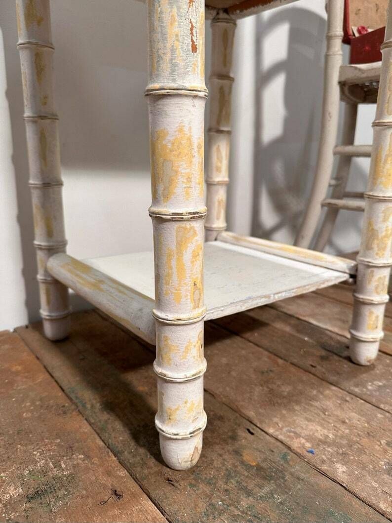 Belgian Faux Bamboo Bedside Cabinet W/ Original Paintwork C.1870 photo buy