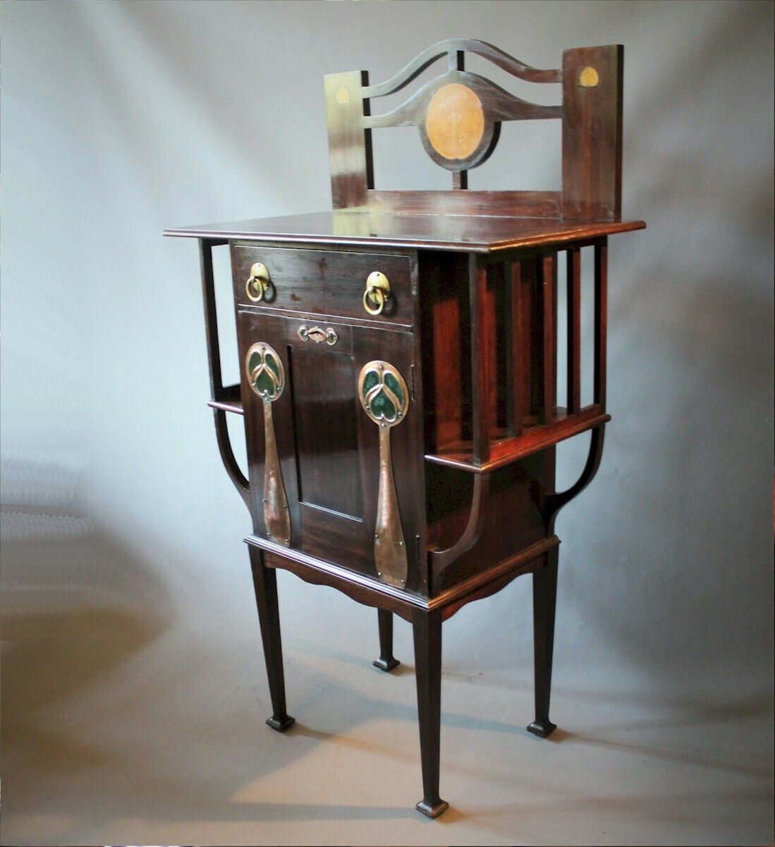 Art Nouveau Mahogany Small Standing Cabinet photo Furniture