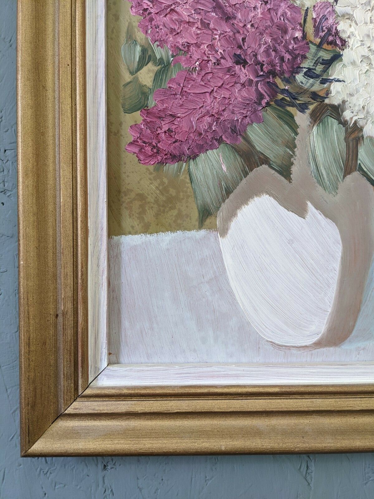 Hyacinths, In Oil Onto Board, Mid 20th Century photo 446.0