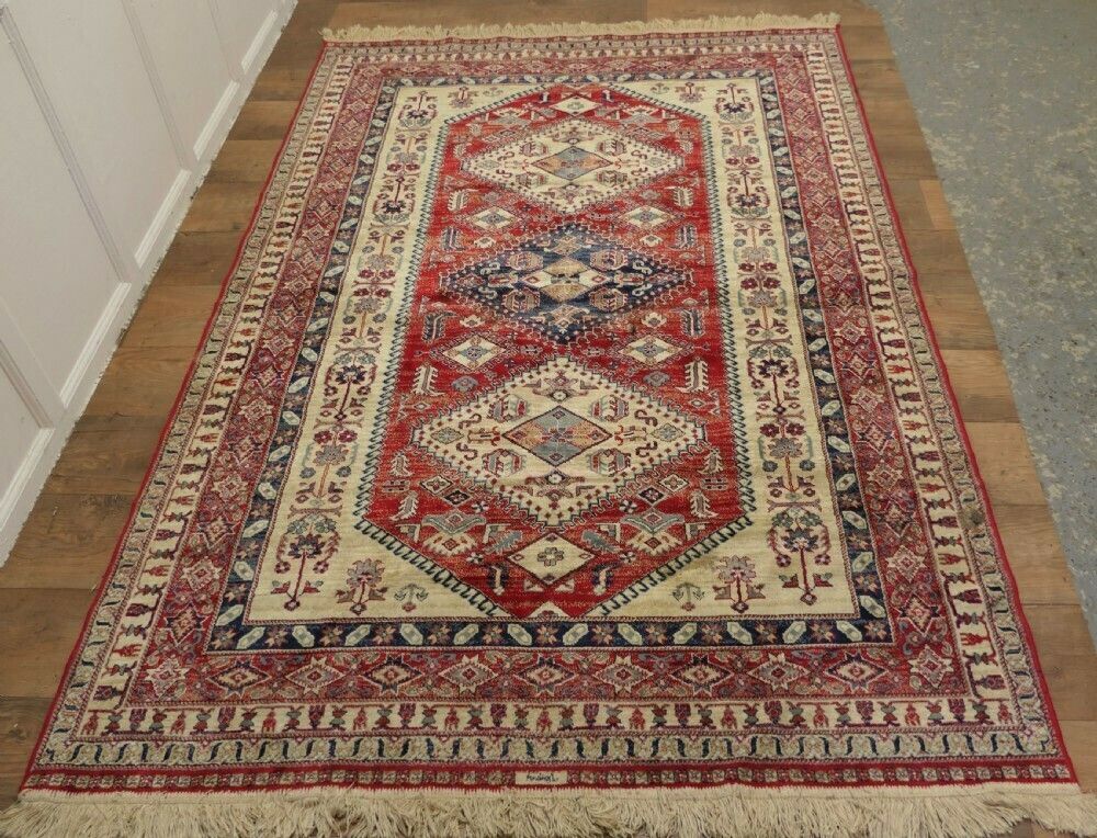 Traditional Tree Of Life Silk And Wool Turkish Rug photo furniture