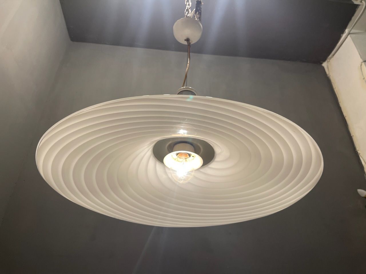 Murano Glass Swirl Light Pendant By Venini photo Lighting