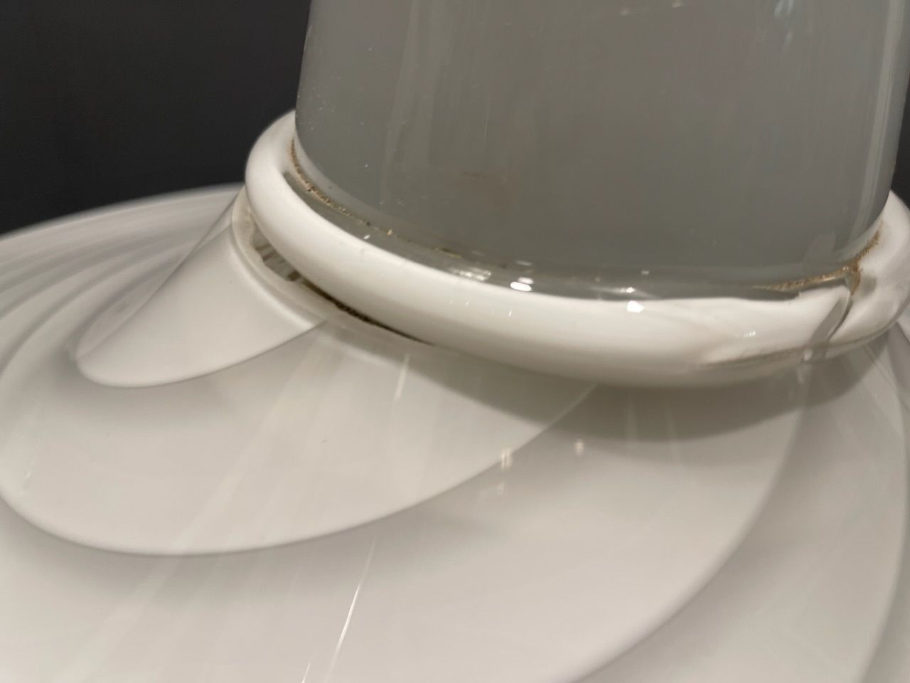 Murano Glass Swirl Light Pendant By Venini photo 990.0